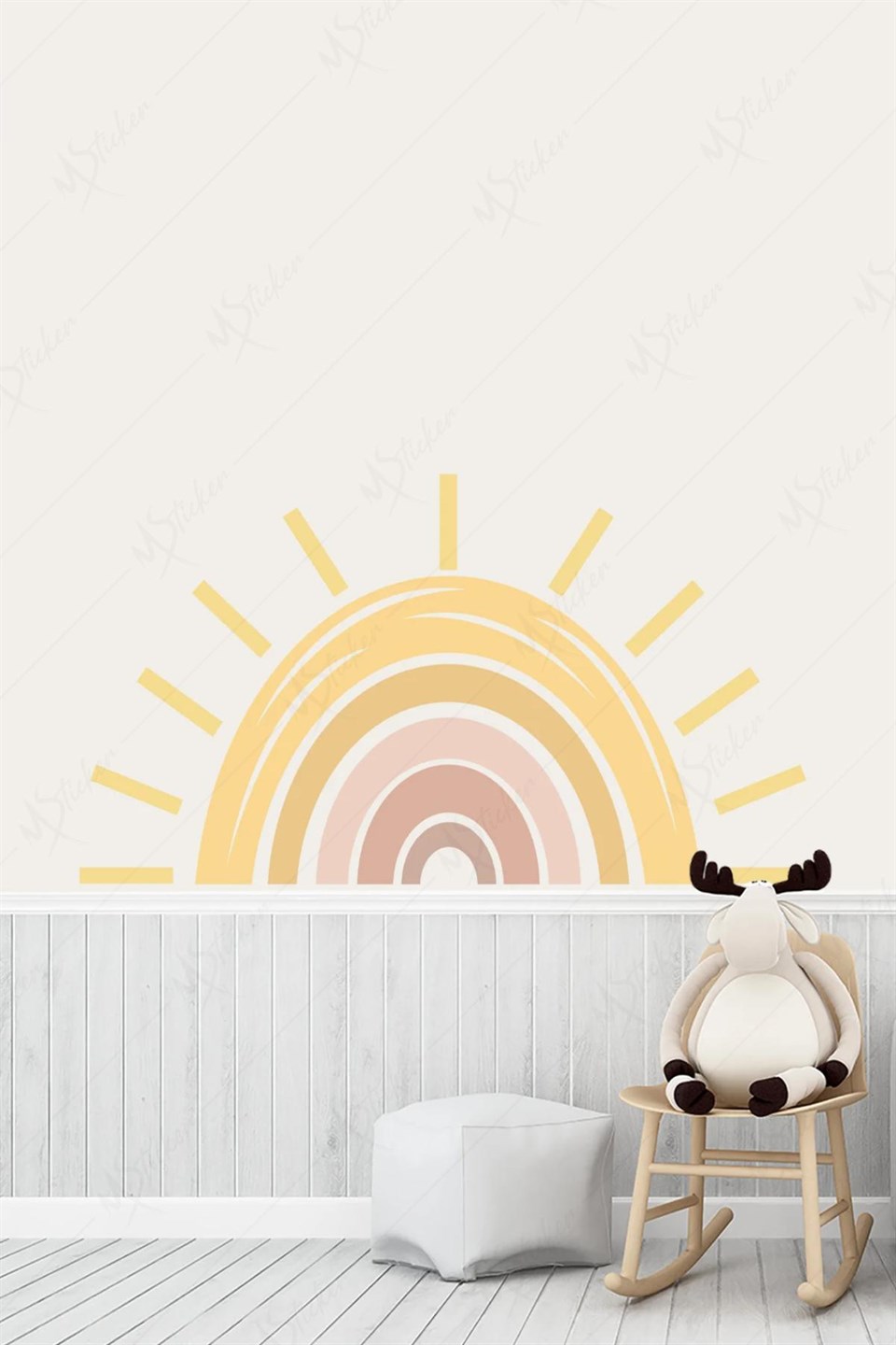 Büyük Güneş Gökkuşağı Çocuk Bebek Odası Sticker