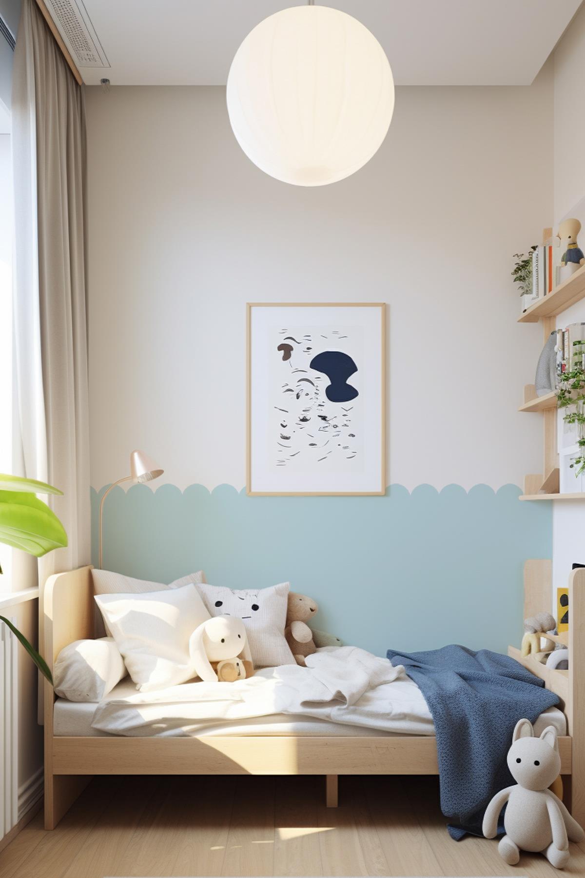 Çocuk Odası Yarım Duvar Kaplama  Özel Kesimli Duvar Kağıdı Görünümlü 55x115 Sticker