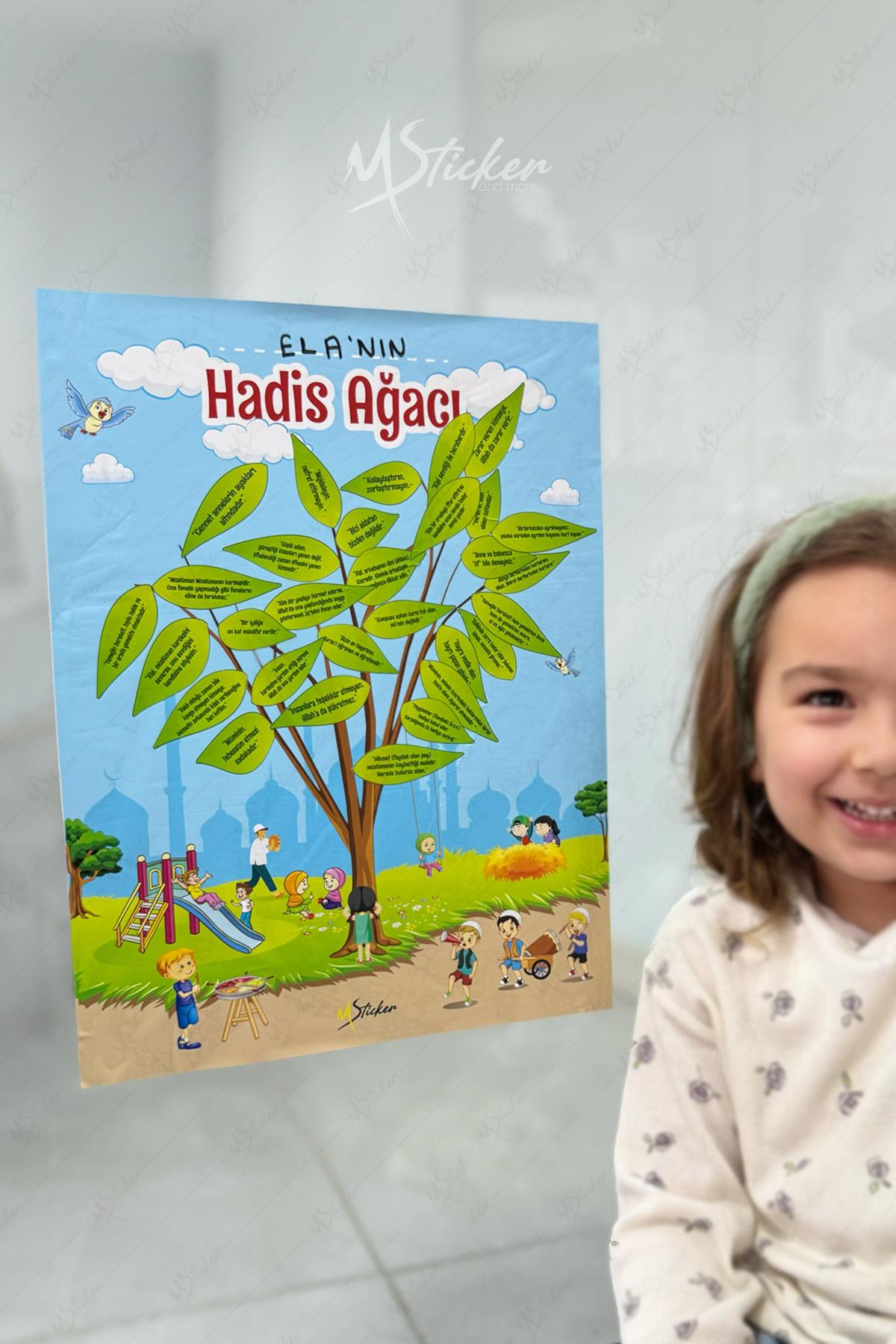 Hadis Ağacı Sticker Seti, Çocuklar için Hadisleri Öğrenme Eğitici Oyun Seti, 40 Hadis Stickerları