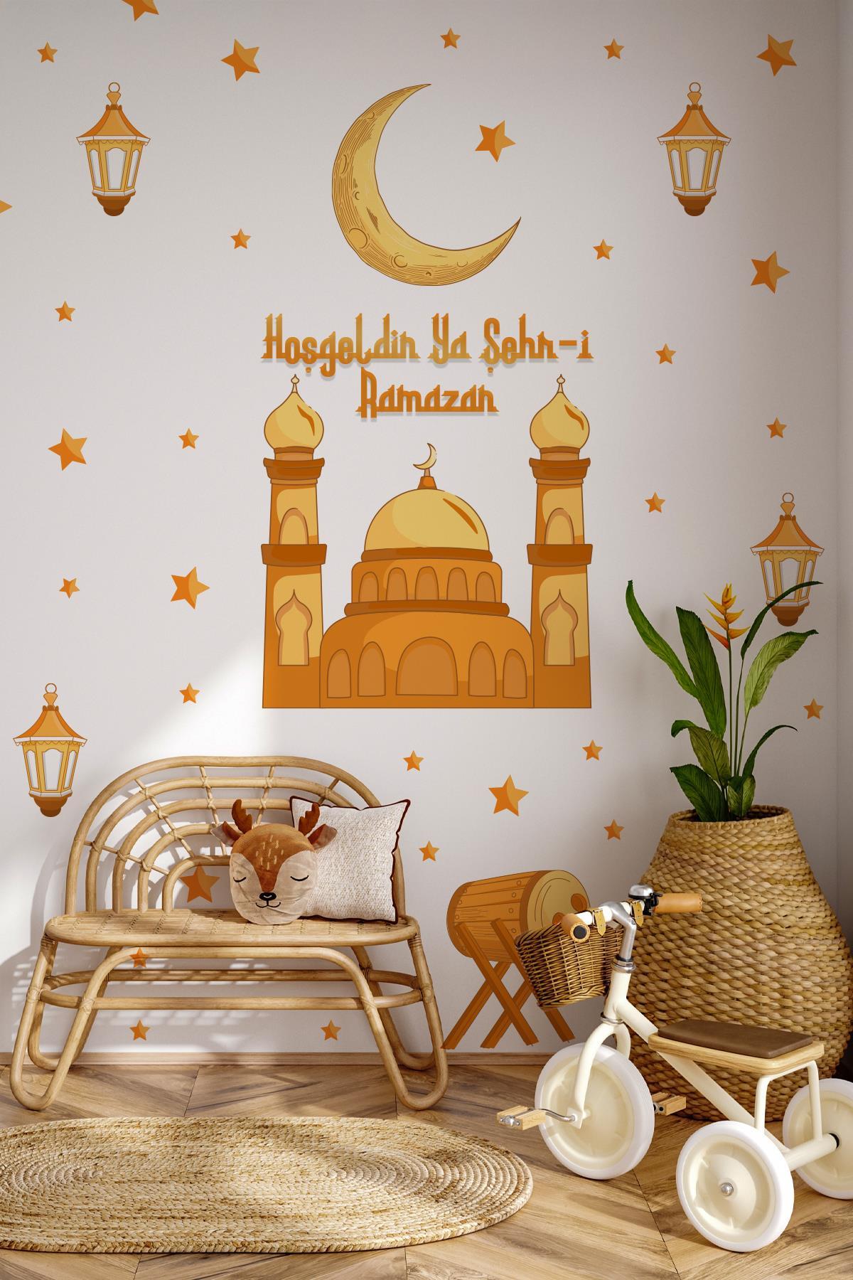Hoşgeldin Ya Şehri Ramazan Temalı Özel Renklerde Özel Tasarım Ramazanı Şerif Sticker Seti