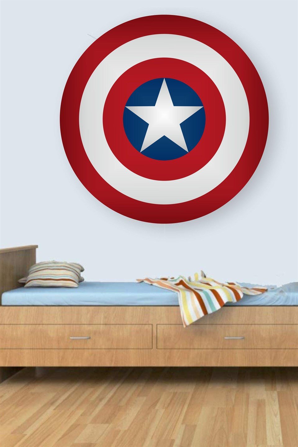 Kaptan Amerika (60x60 cm) Captain America Süper Kahraman Duvar St