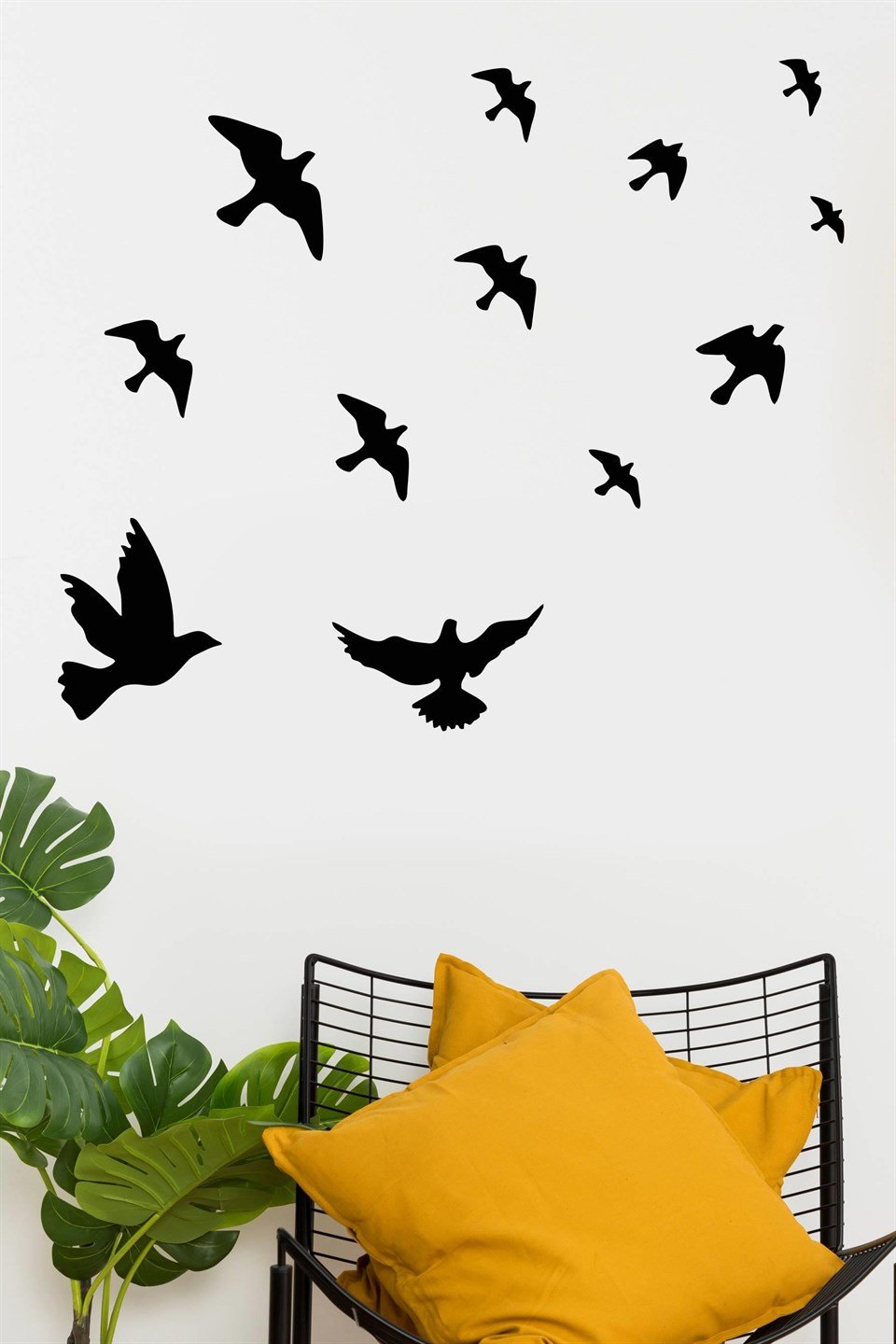 Uçan Kuşlar Dekoratif Duvar Sticker Kuş Sürüsü (58x61cm)