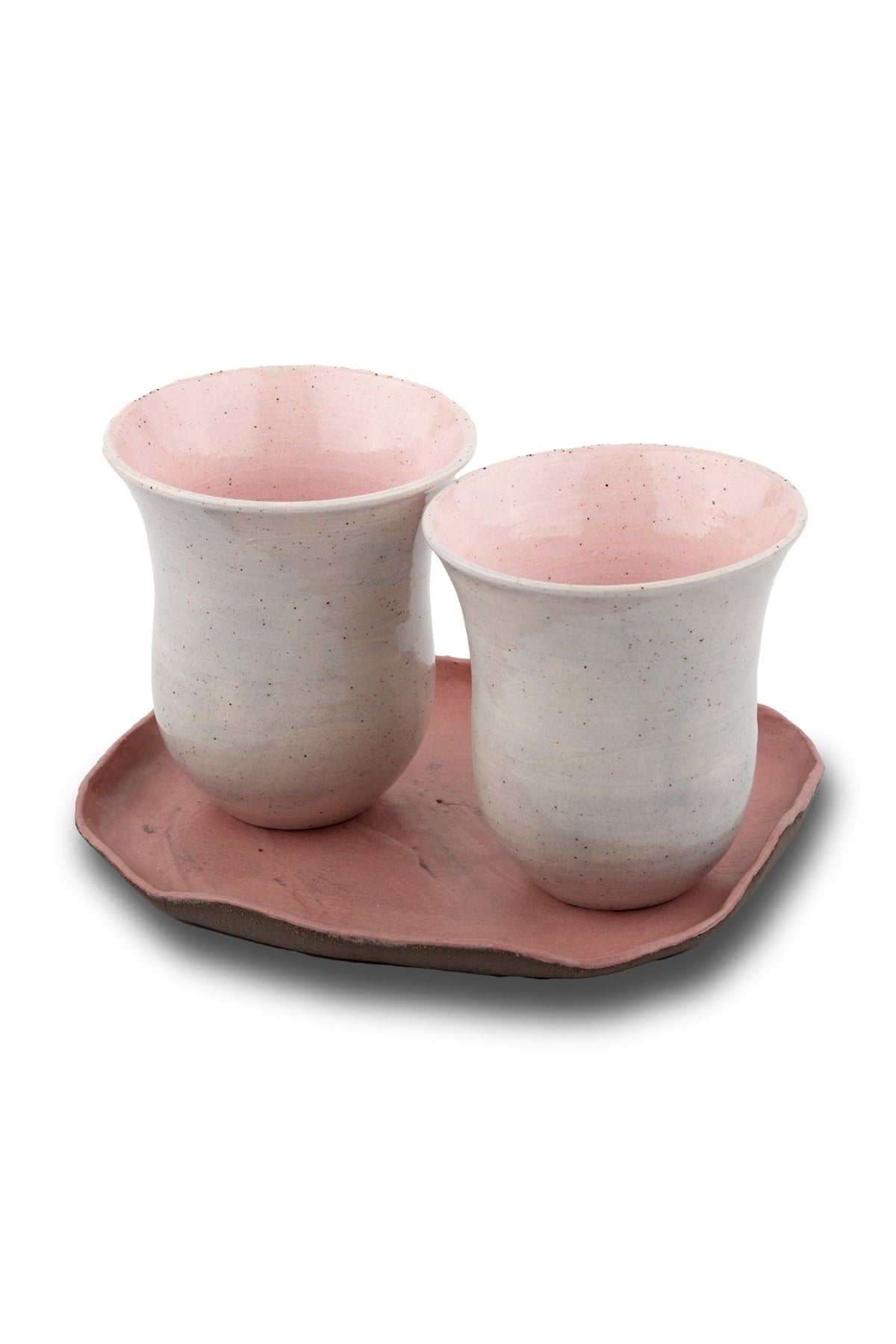 İkili Pembe Kahve Seti