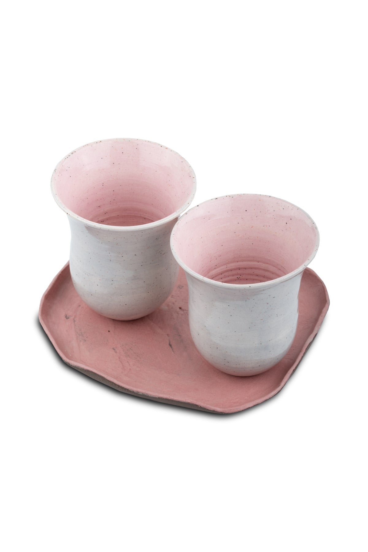 İkili Pembe Kahve Seti