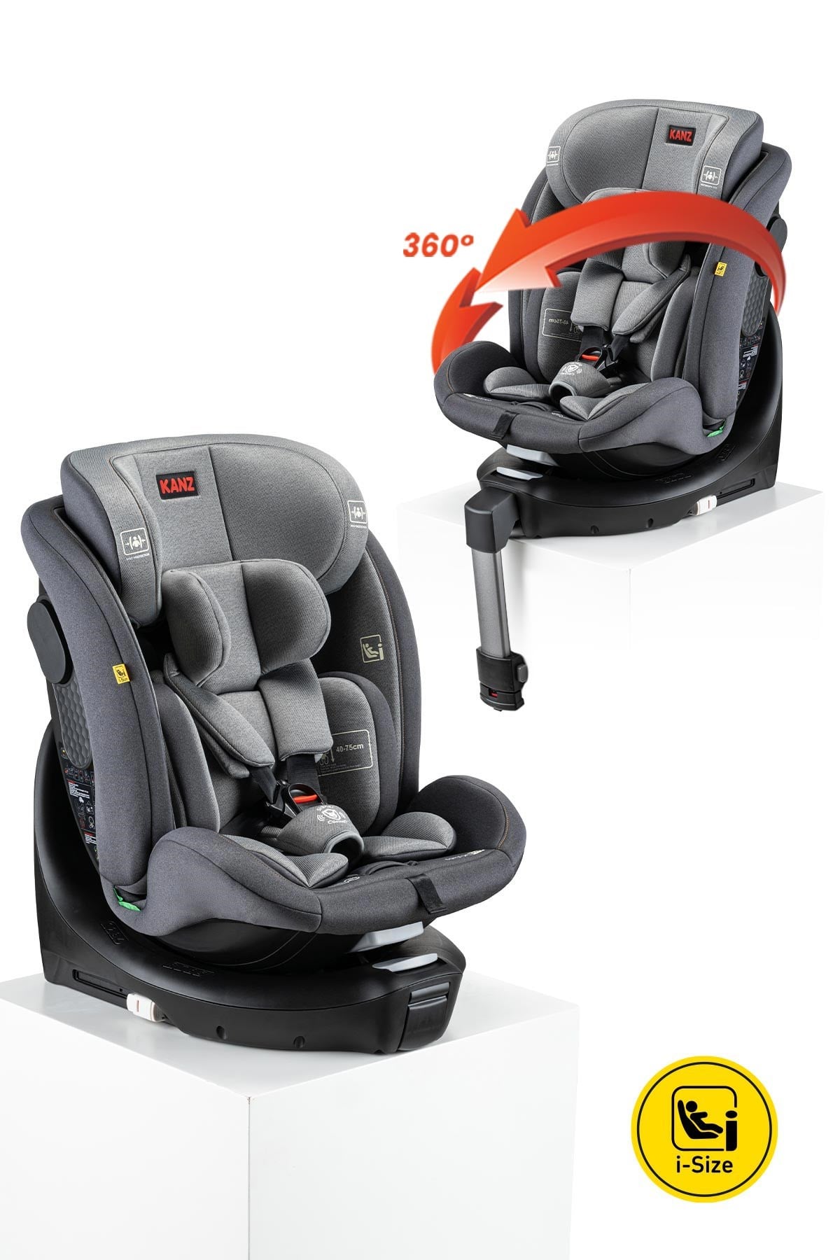 Kanz ComfortPro i-Size 360° ISOFIX Oto Koltuğu Gri