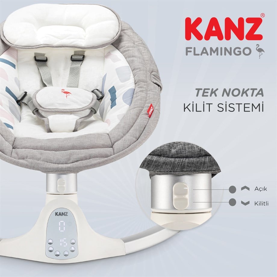 KANZ FLAMINGO ELEKTRİKLİ ANA KUCAGI GRI