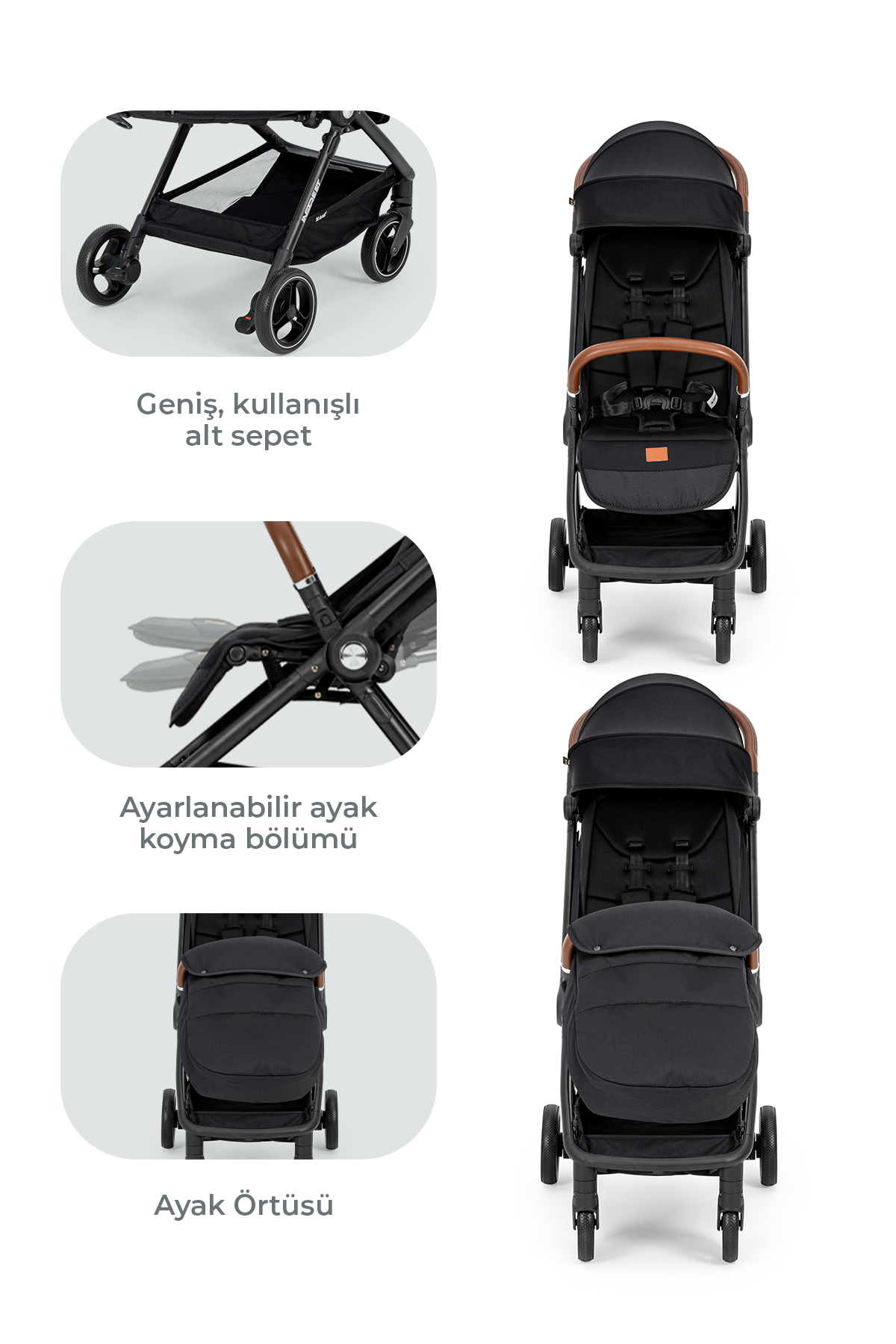 KZ INSTREET TRV KANZ BEBEK ARABASI SIYAH