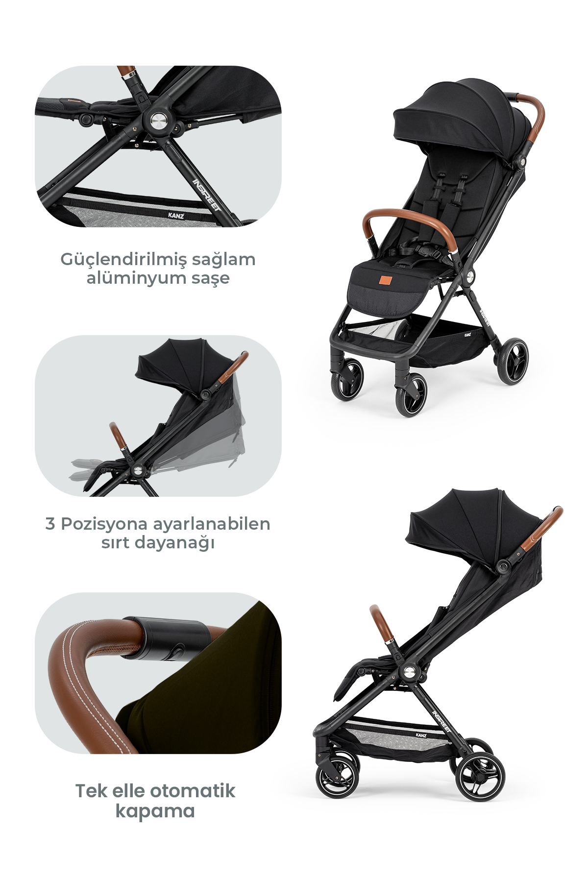 KZ INSTREET TRV KANZ BEBEK ARABASI SIYAH