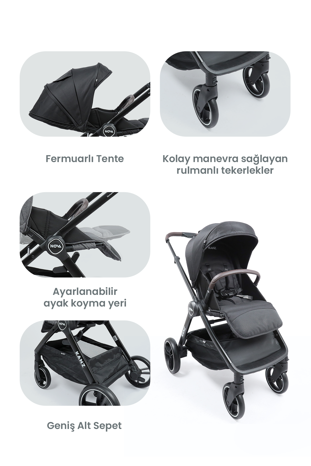 KZ NOVA KANZ BEBEK ARABASI TRV SIYAH