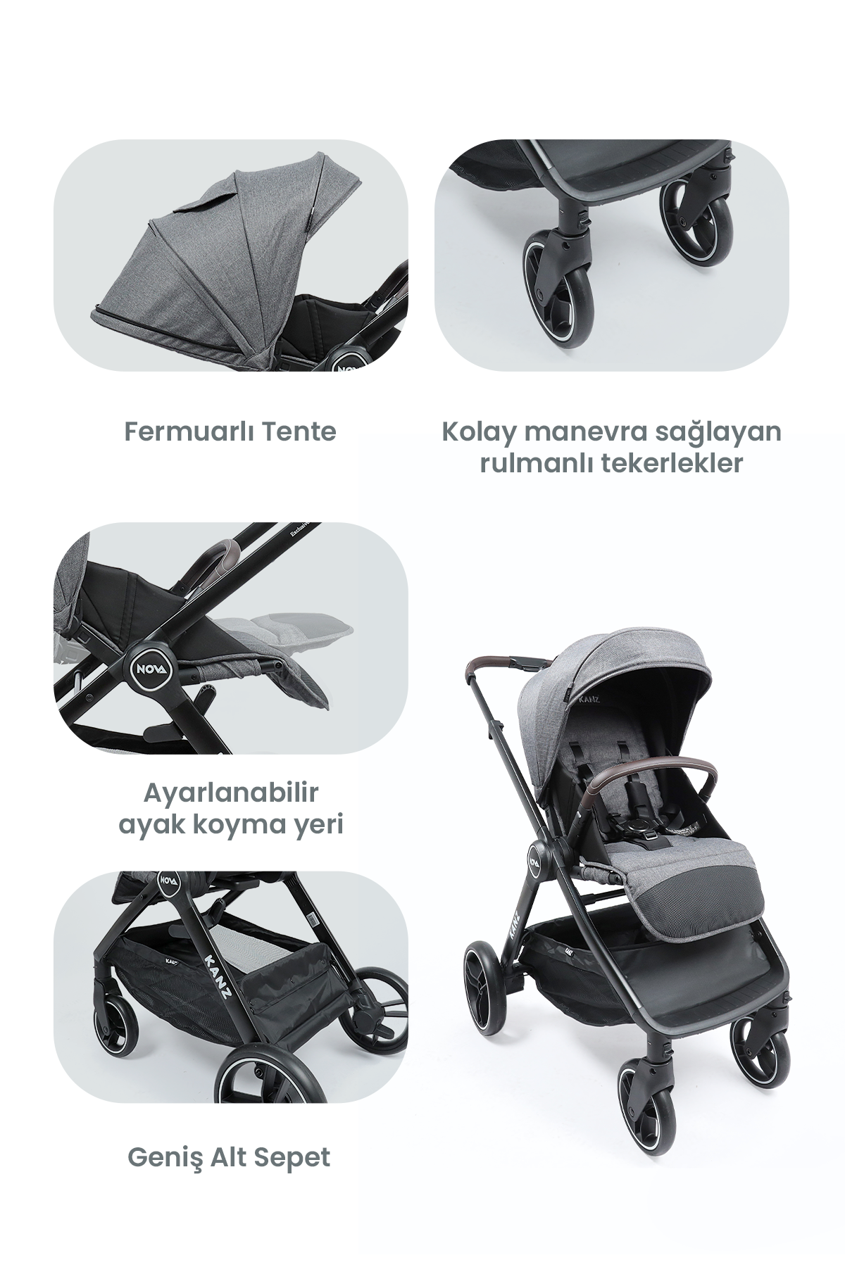KZ NOVA KANZ BEBEK ARABASI TRV GRI