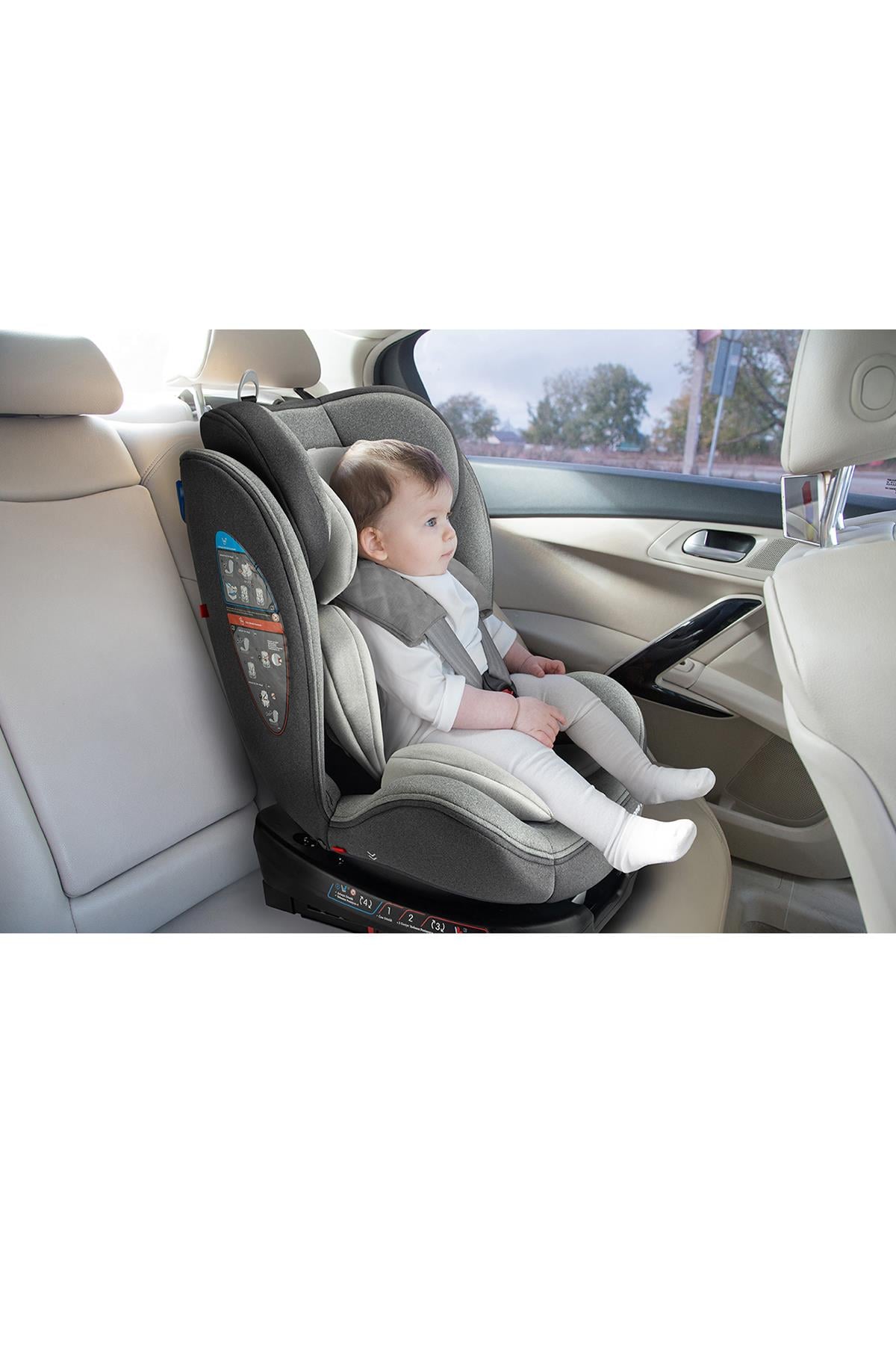 Kanz ThroneFix 360 Derece Dönebilen 0-36 kg Oto koltuğu Gri