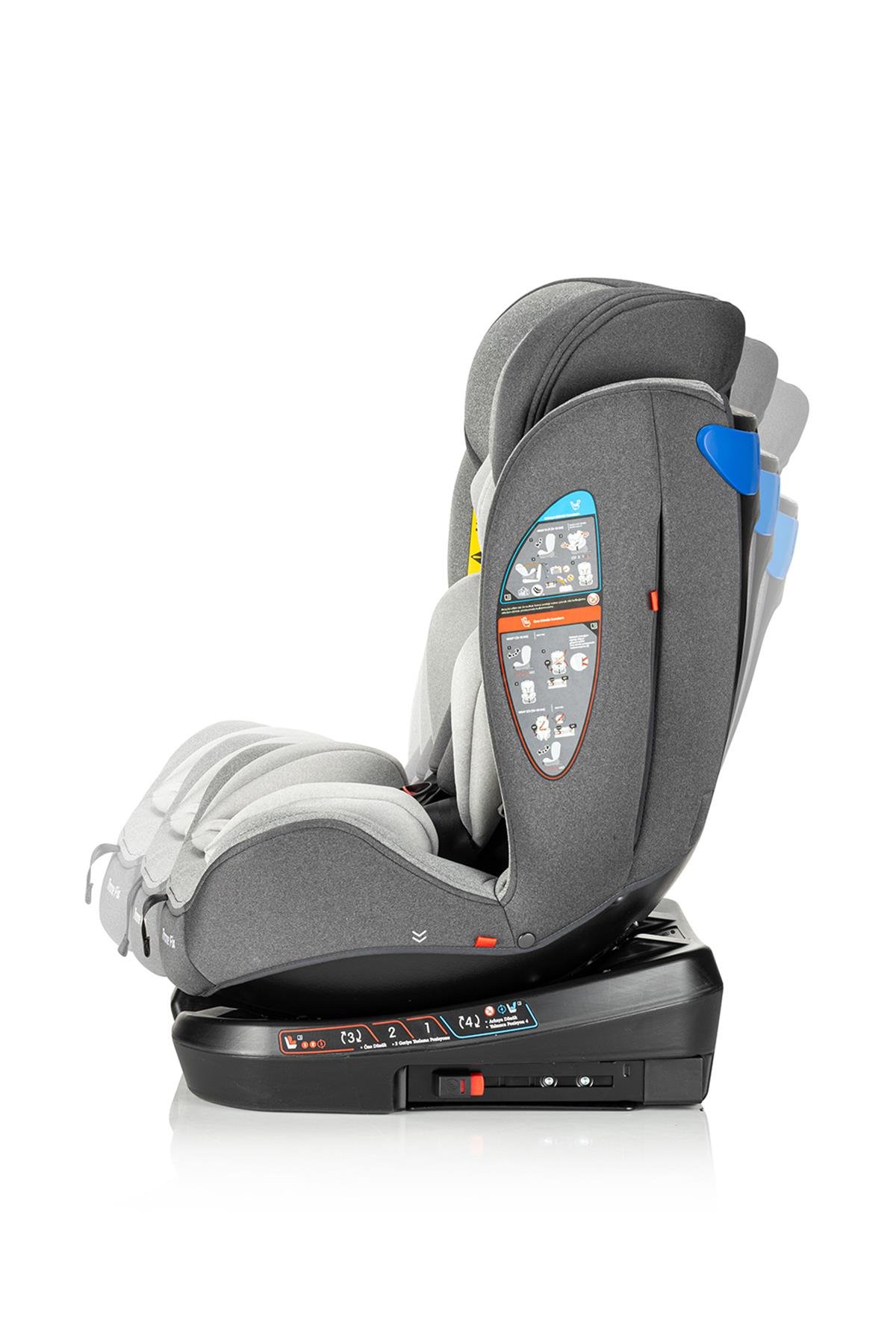 Kanz ThroneFix 360 Derece Dönebilen 0-36 kg Oto koltuğu Gri