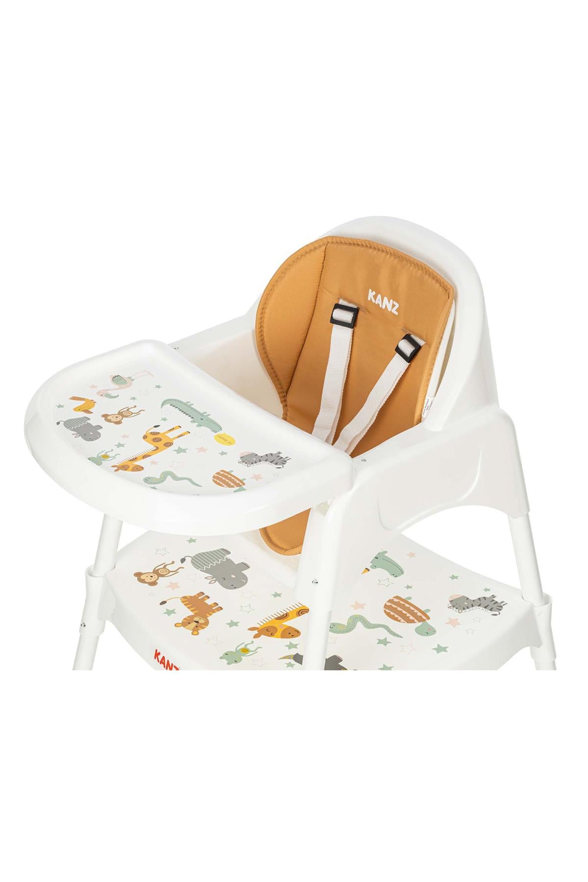 Kanz Yummy 3 in 1 Çalışma Masalı Mama Sandalyesi Beyaz