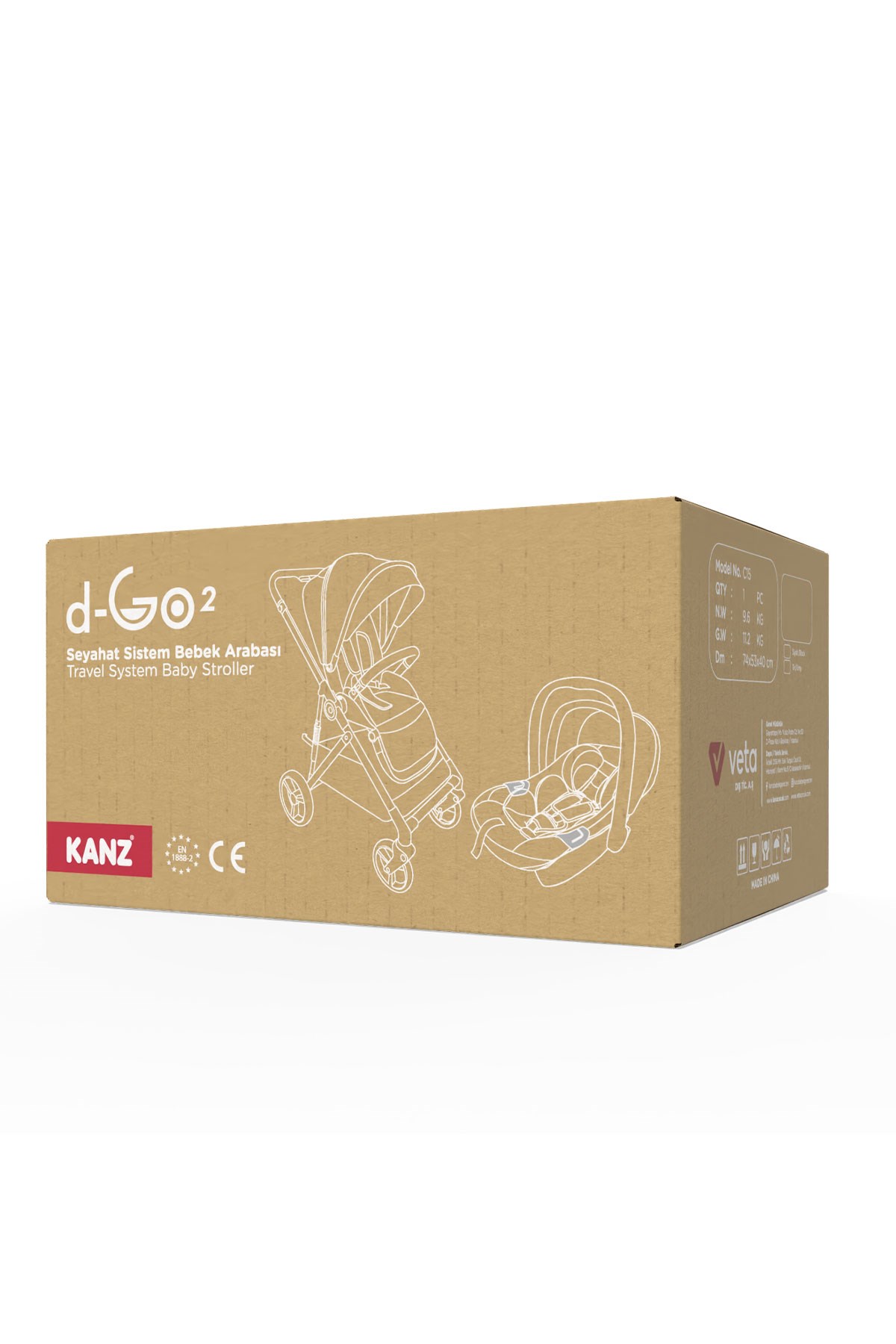 KZ DGO2 KANZ TRAVEL SİSTEM BEBEK ARABASI GRI
