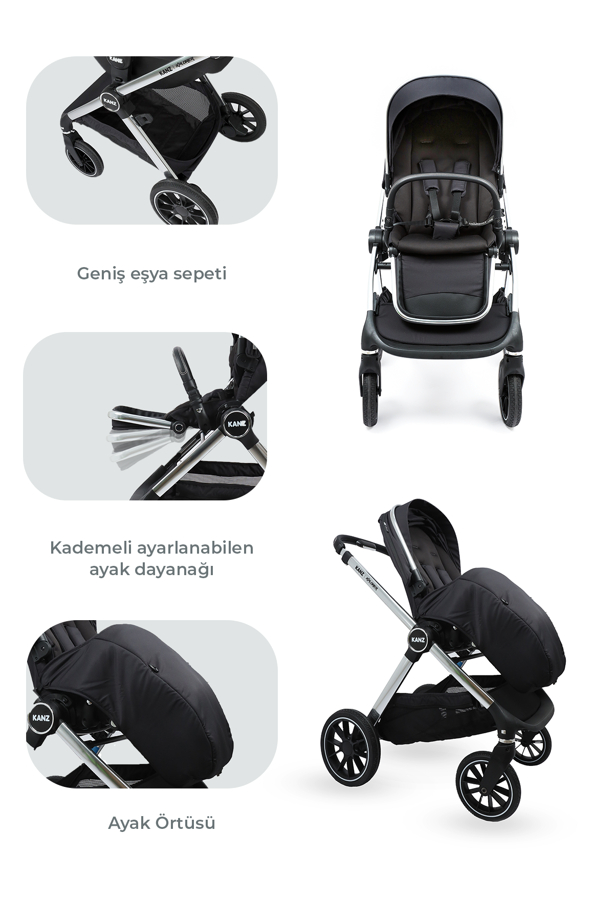 KZ EXPLORER KANZ BEBEK ARABASI TRV COLE BLACK