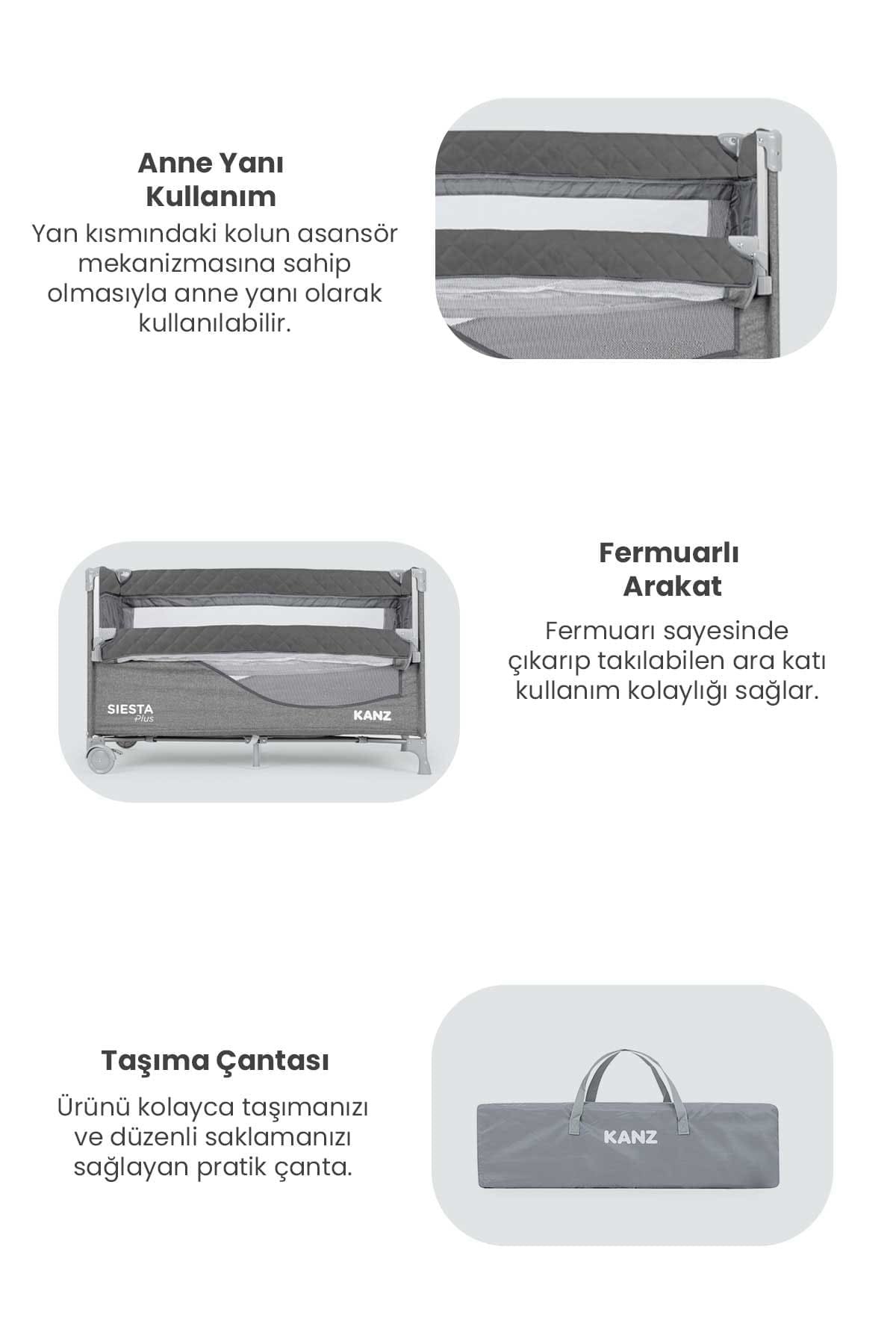 KZ SIESTA+PLUS KANZ ANNE YANI PARK YATAK FUME