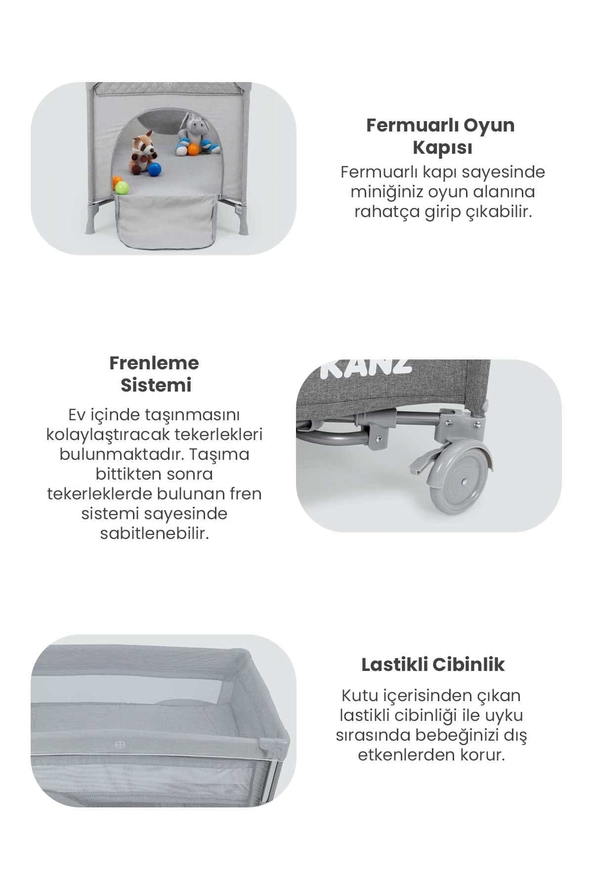 KZ SIESTA+PLUS KANZ ANNE YANI PARK YATAK GRI