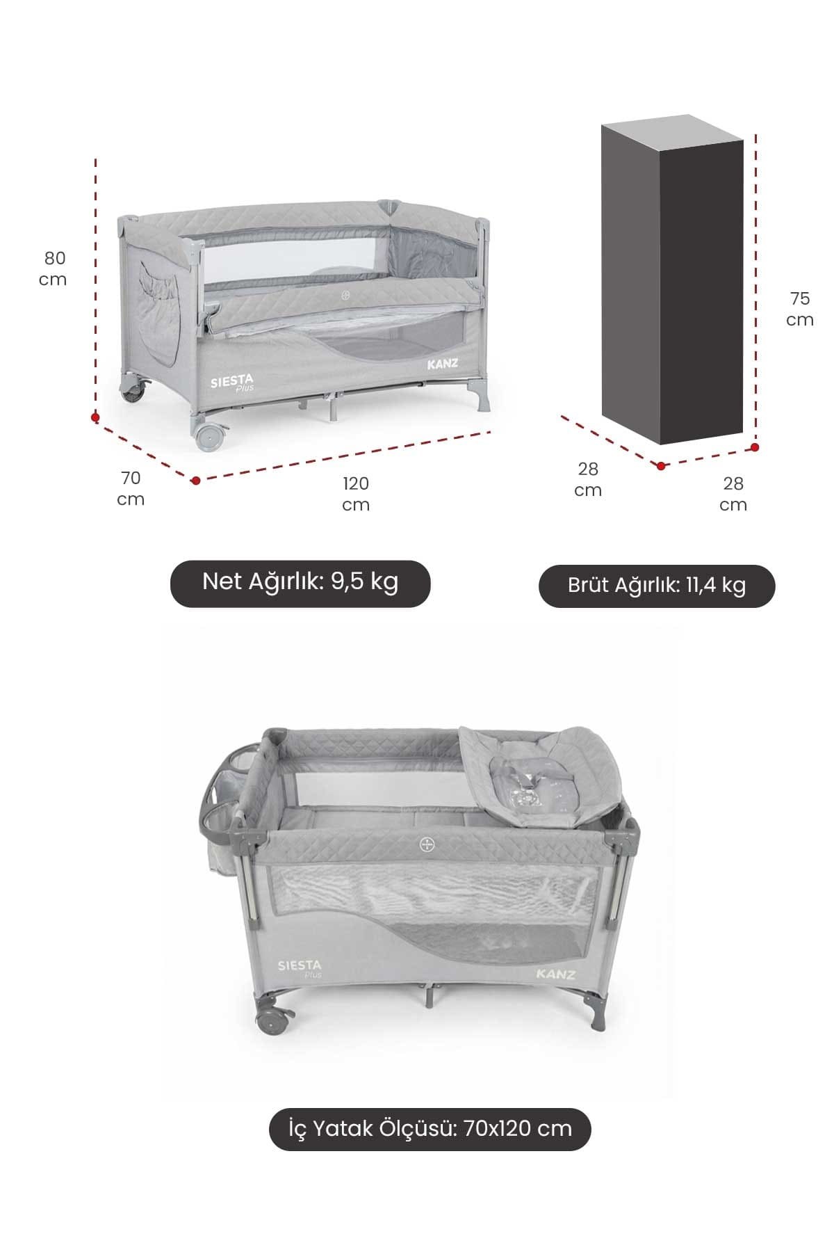KZ SIESTA+PLUS KANZ ANNE YANI PARK YATAK GRI