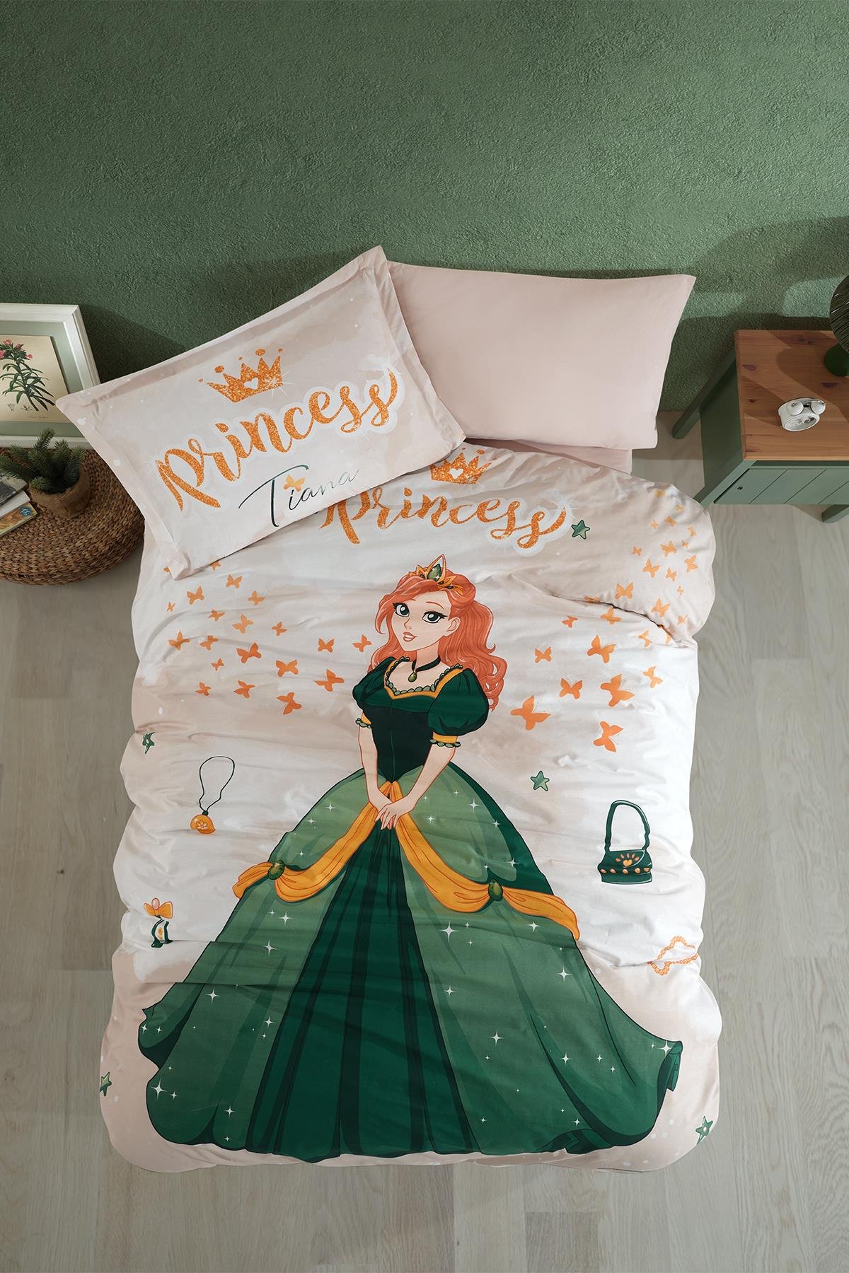Clasy Ranforce %100 Pamuk Nevresim Takımı Tek Kişilik Tiana V1 Taş Rengi