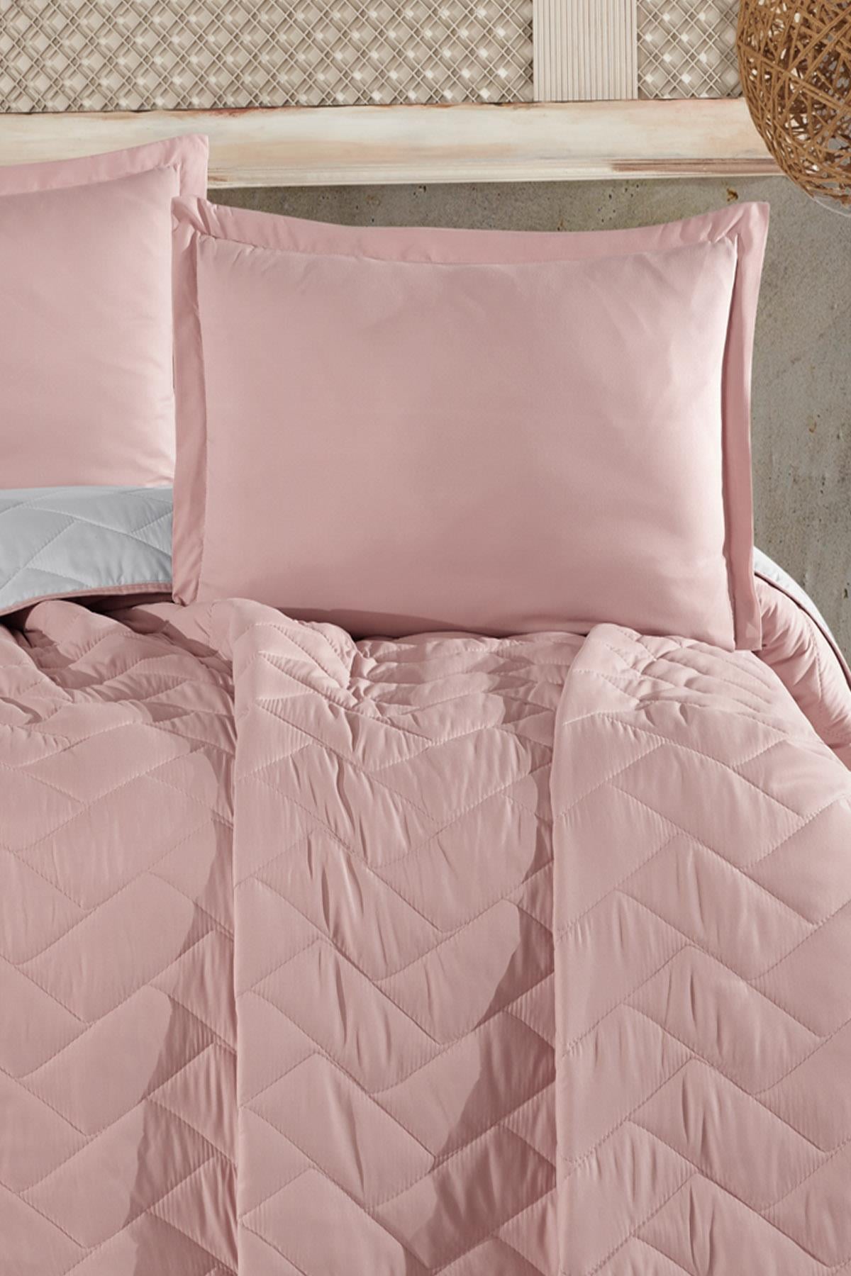 Nordqueen Microfiber Yatak Örtüsü Seti Çift Kişilik Aragon V2 Pudra