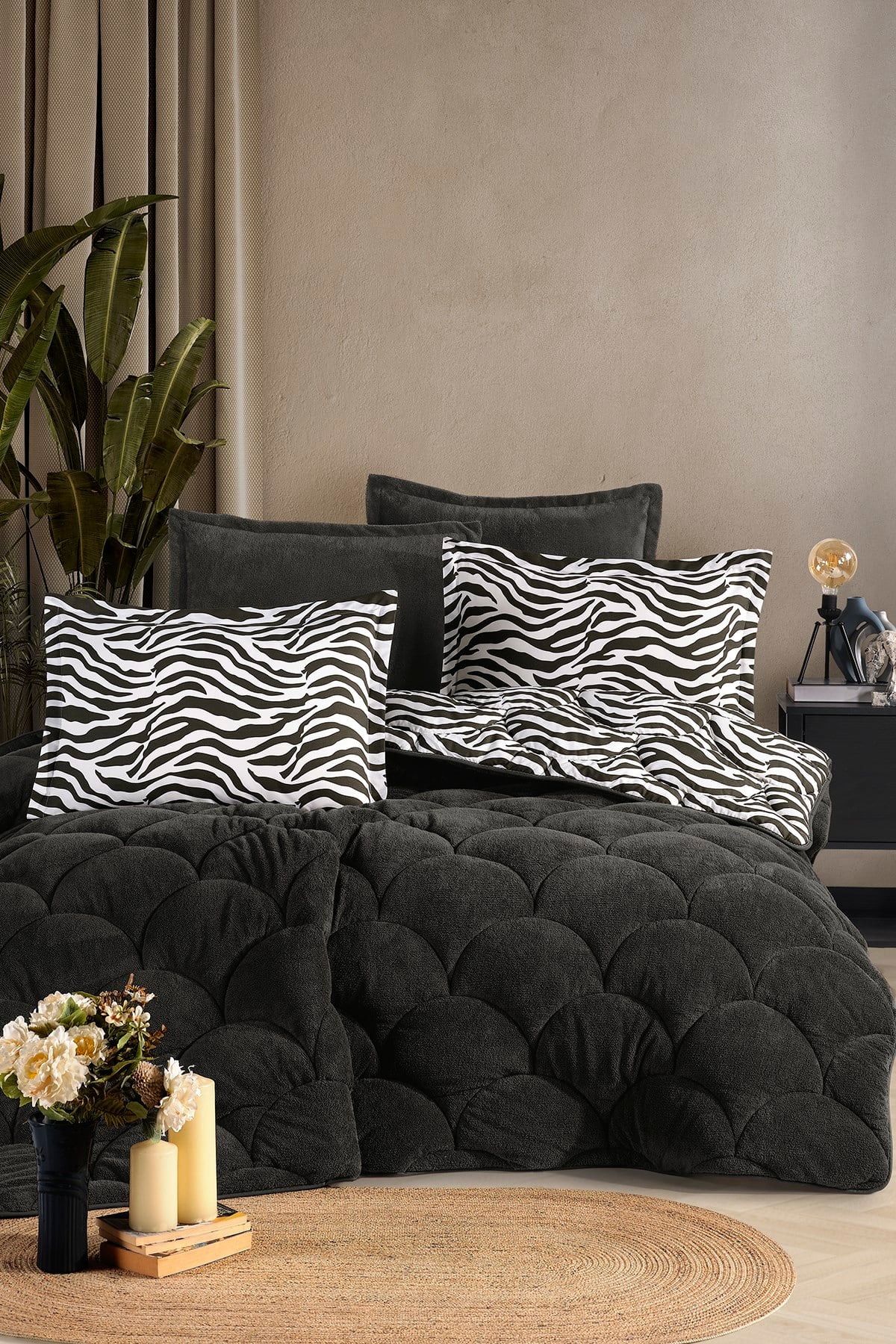 Nordqueen Wellsoft Battal Boy (King Size) Çift Taraflı Uyku Seti 240x200 cm Zebra