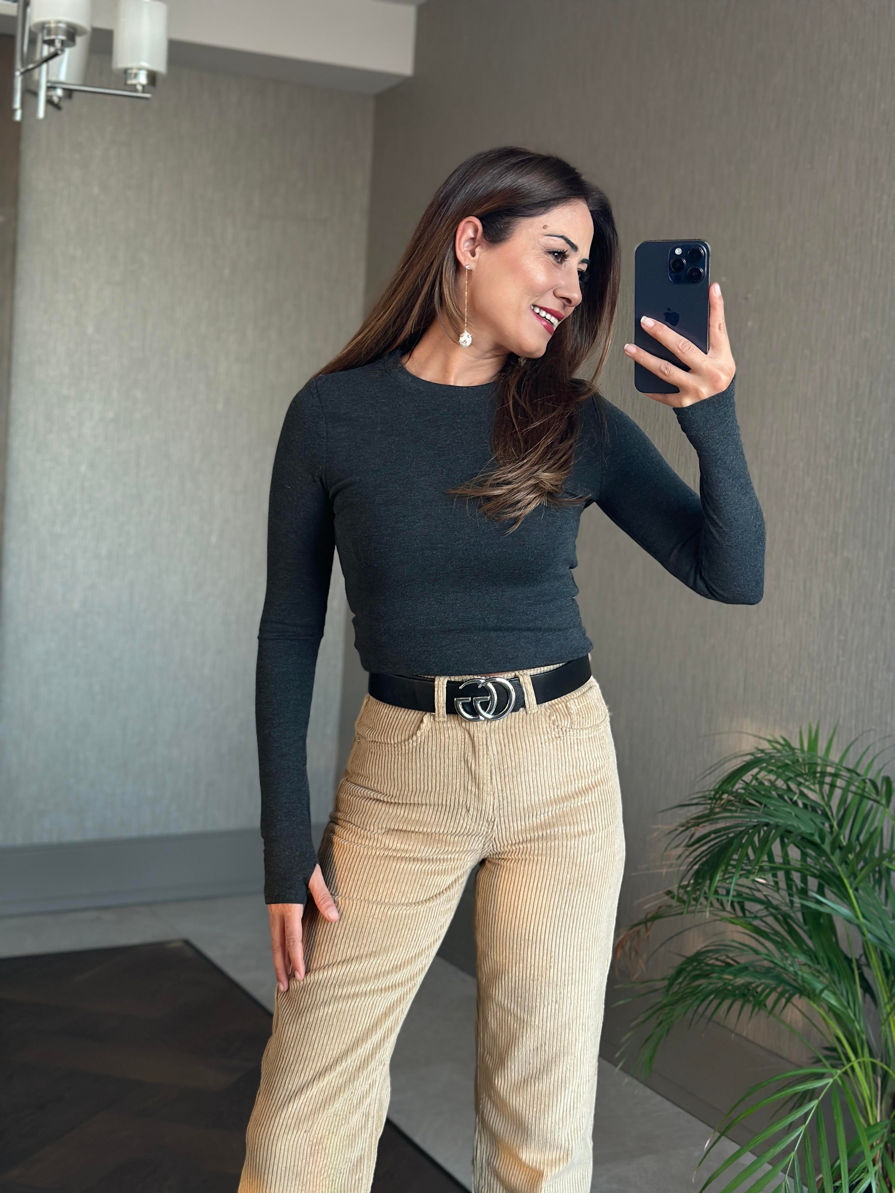 Bej Marka Model Straight Fitilli Kadın Kadife Pantolon