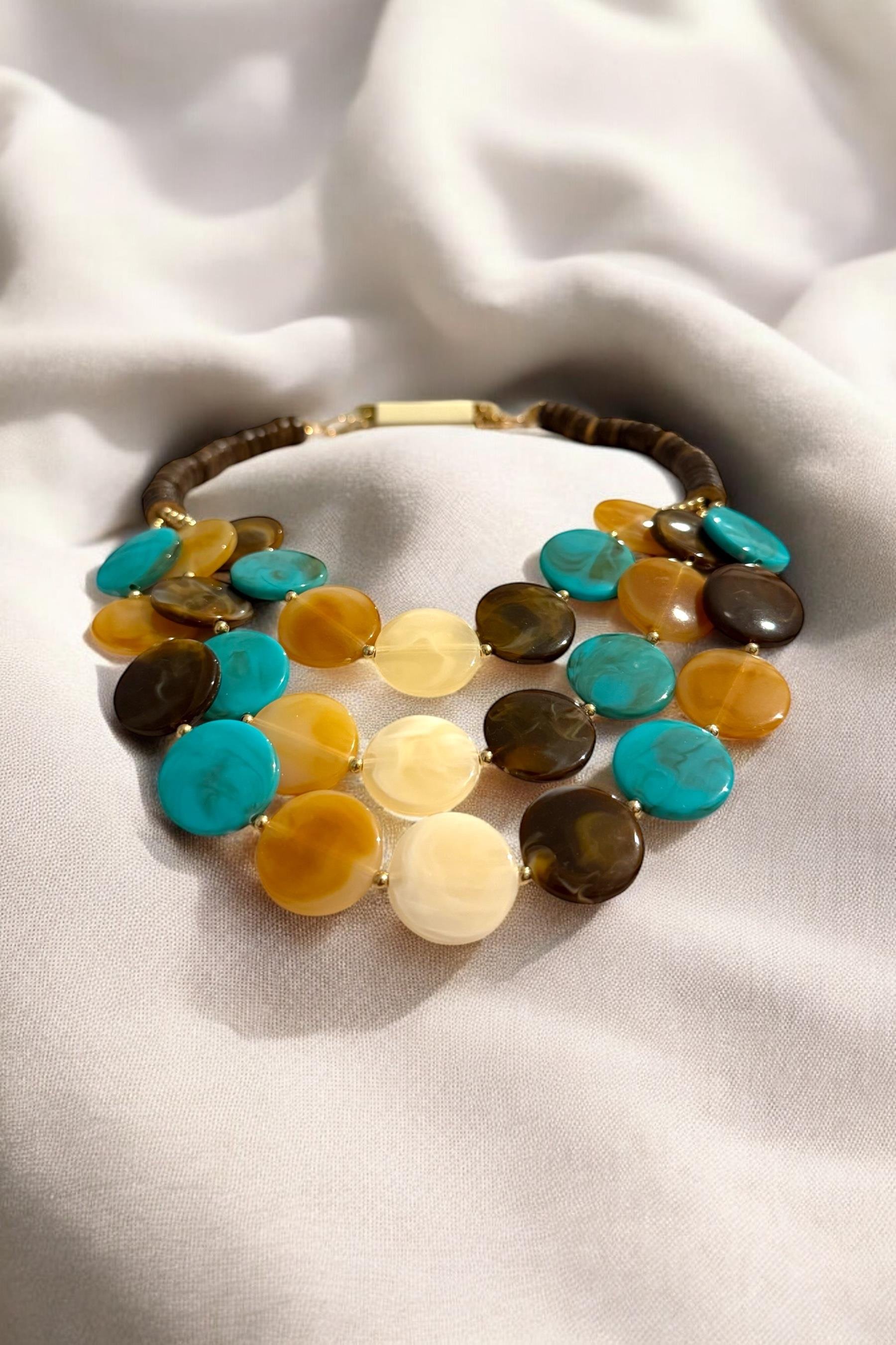 Çok Renkli Doğal Taş Kadın Kolye