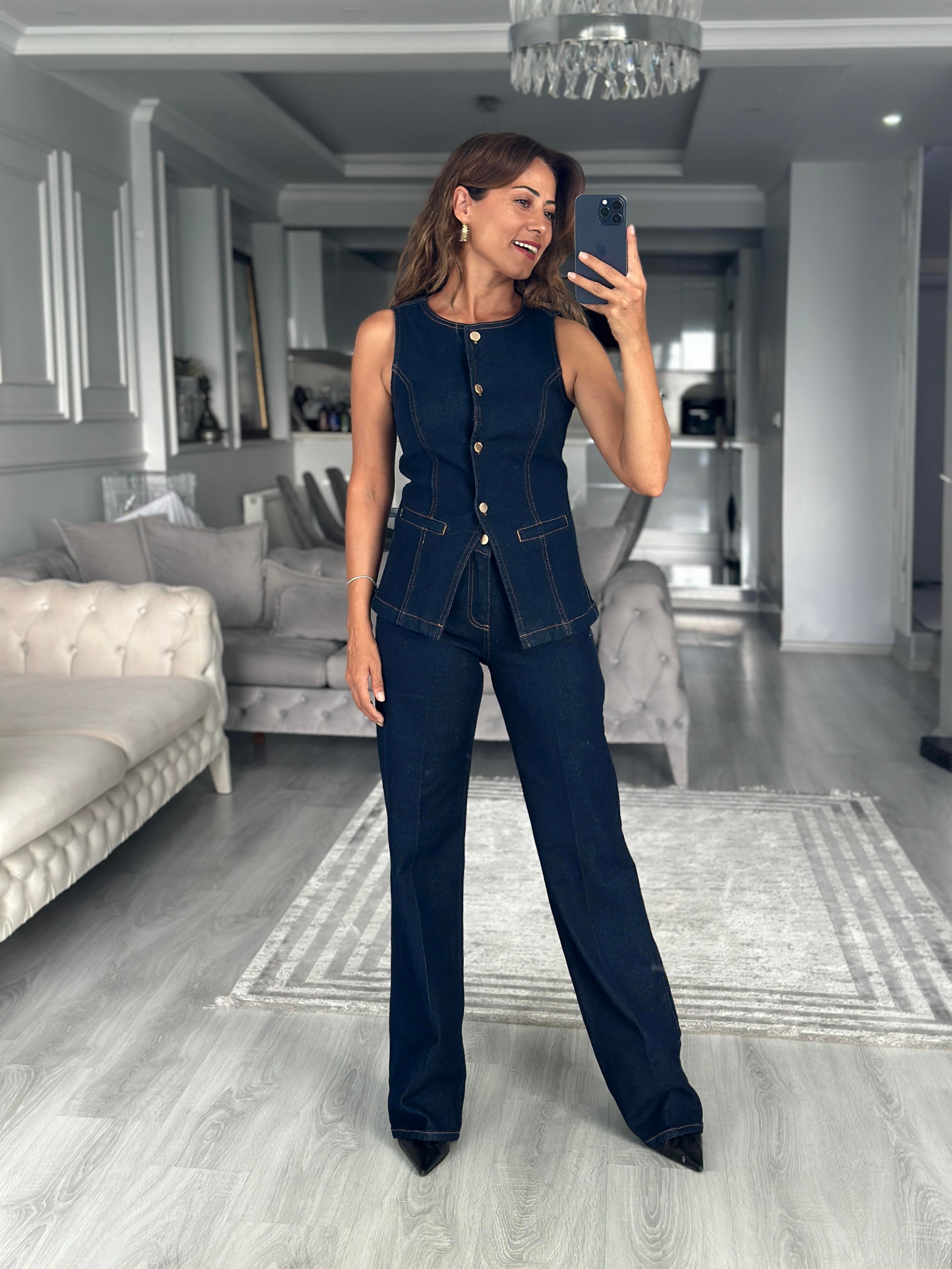 Dark Blue Karol Kadın Jean Pantolon