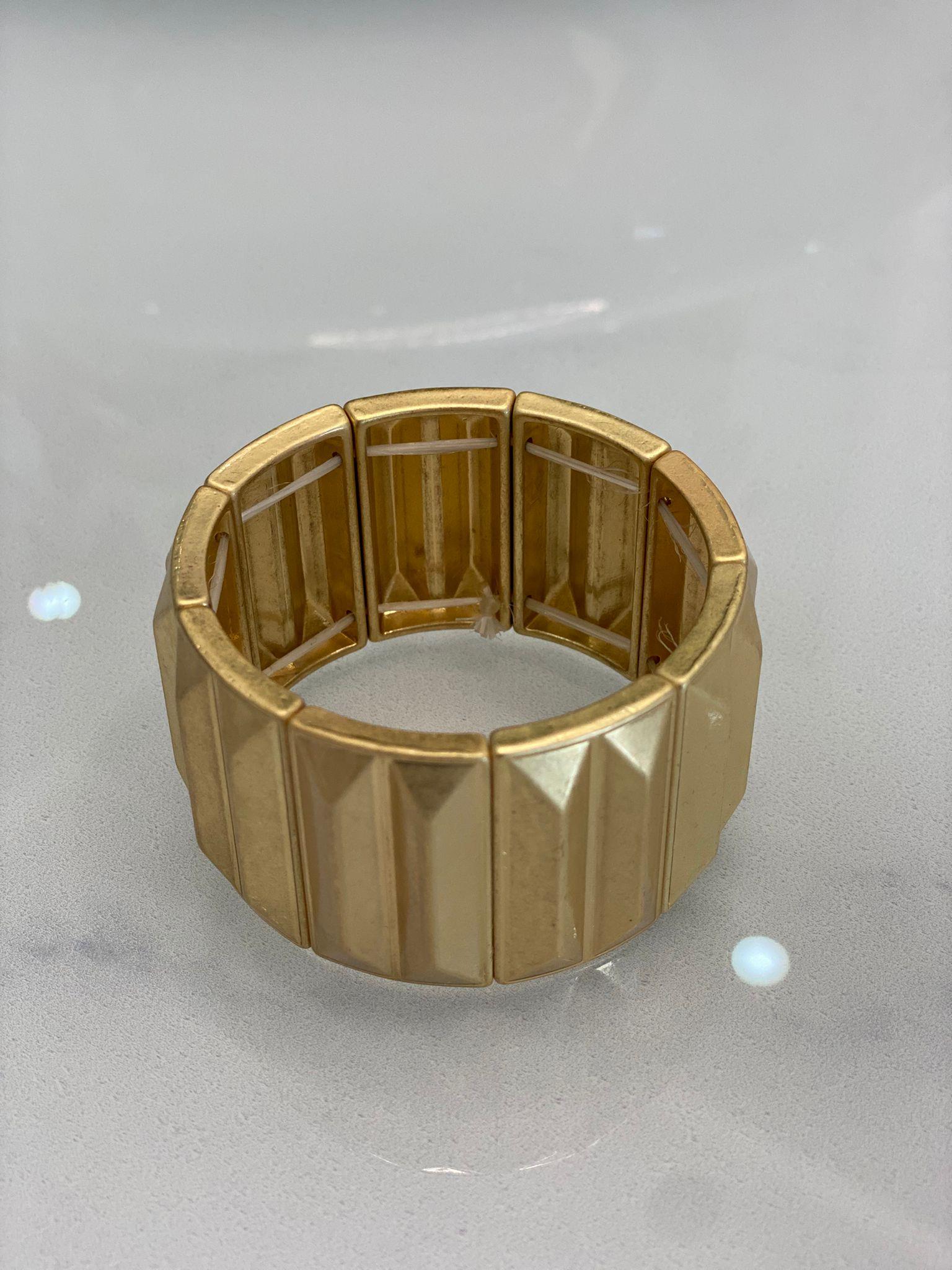 Gold Plaka Lastikli Kadın Bileklik