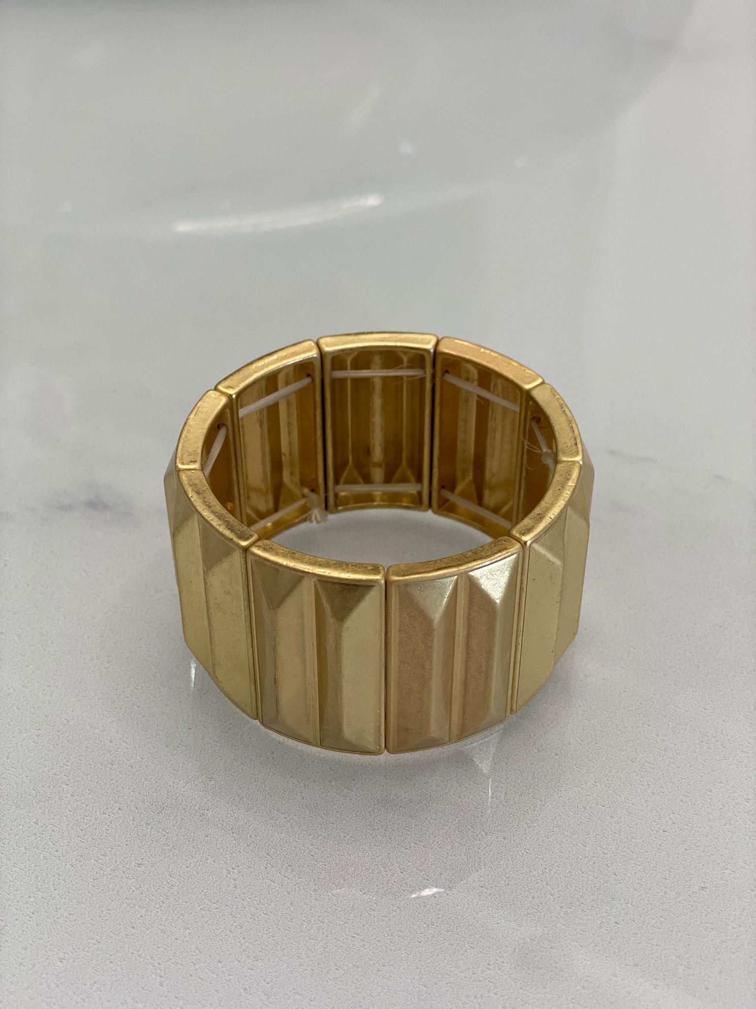 Gold Plaka Lastikli Kadın Bileklik