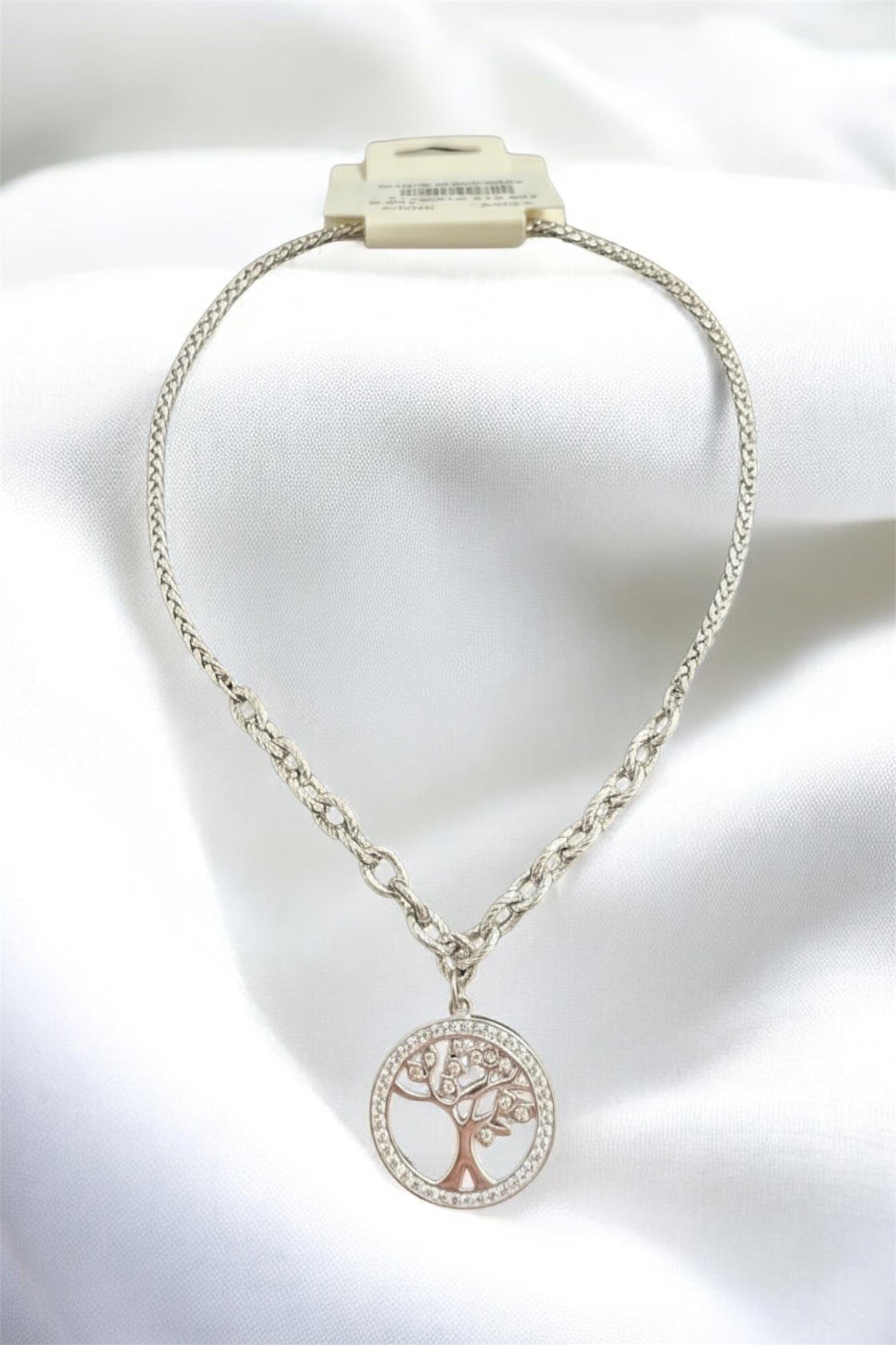 Gümüş Hayat Ağacı Çelik Kadın Kolye