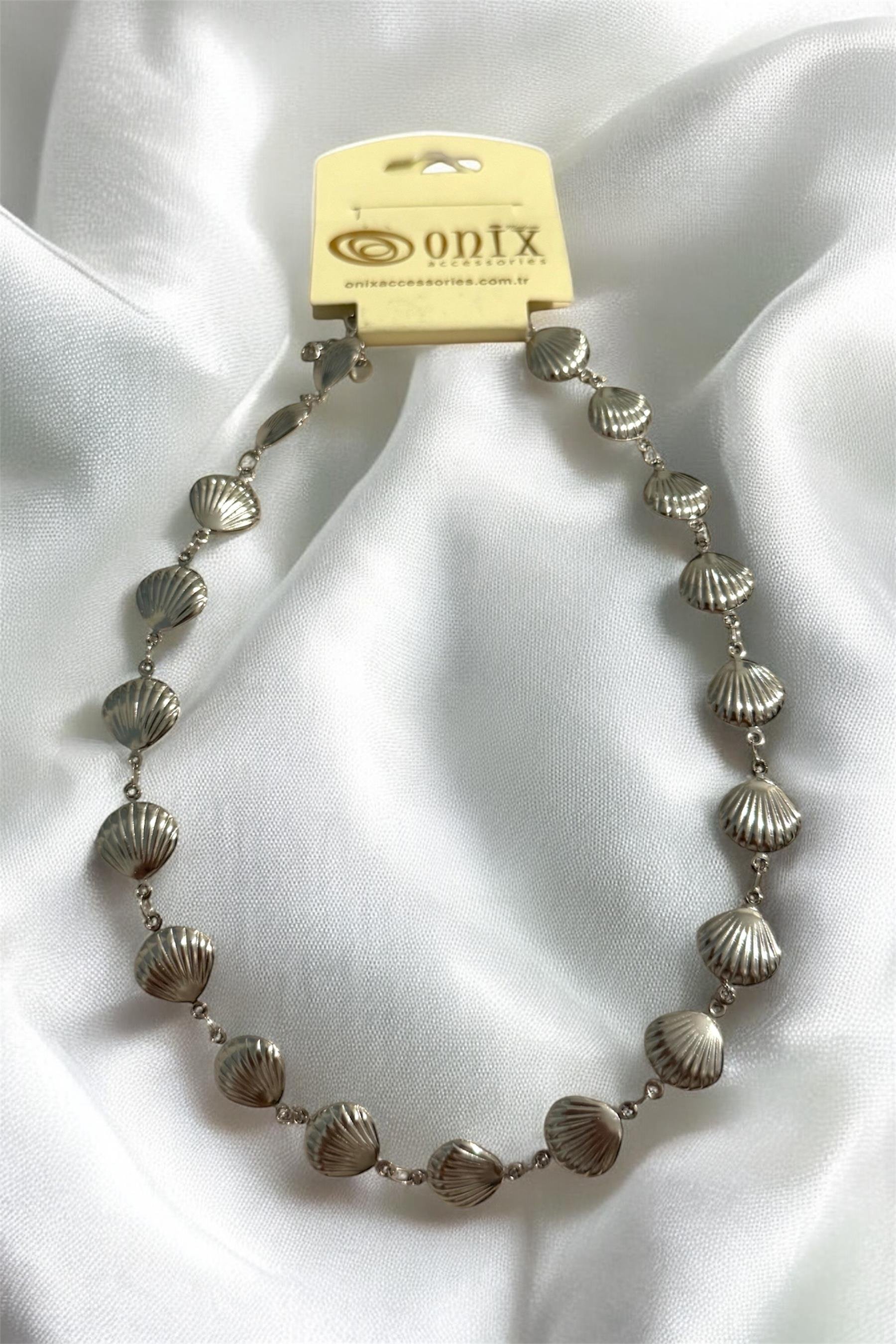 Gümüş İthal Çelik İstiridye Kadın Kolye