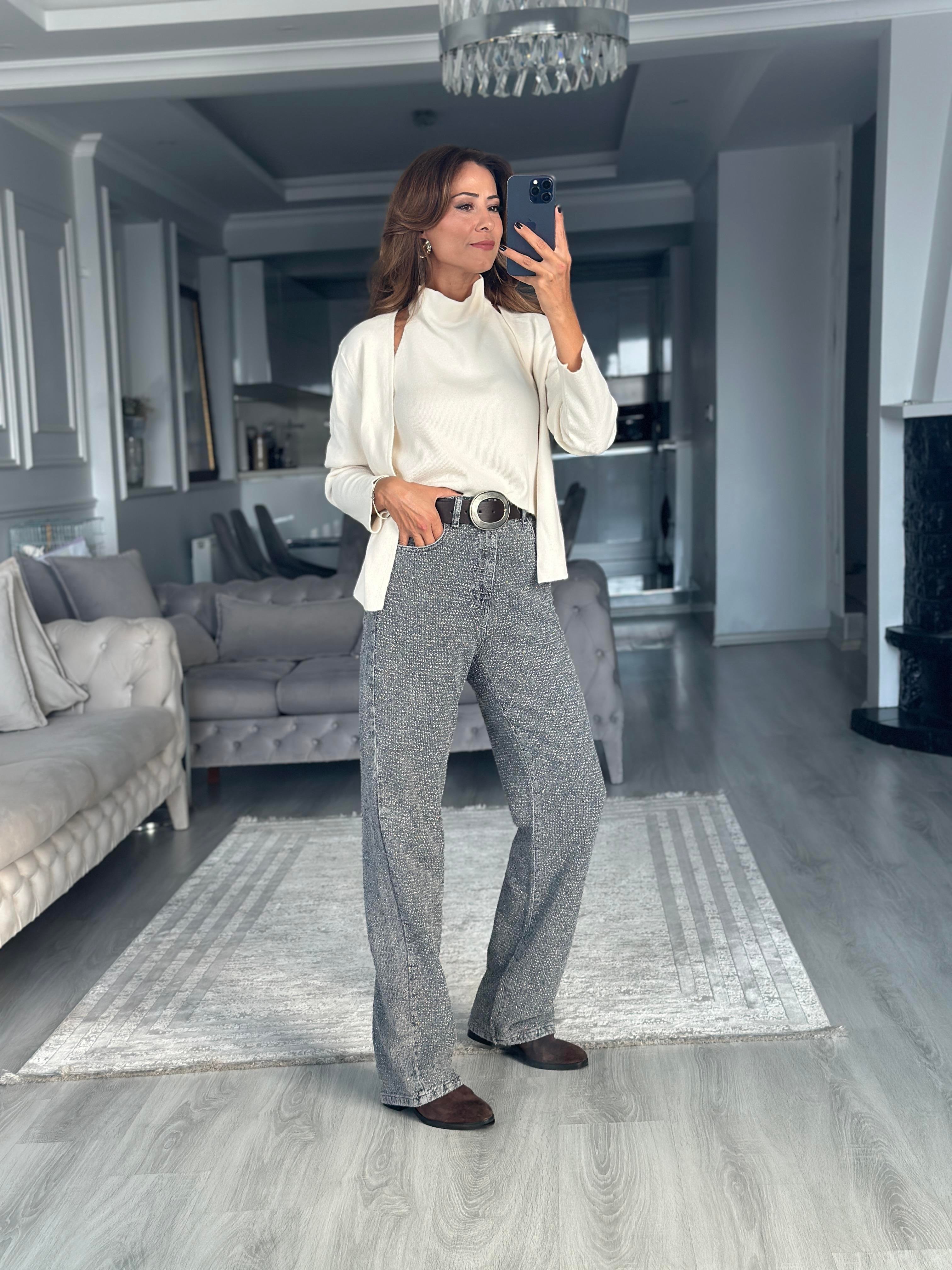 Krem Body Detaylı Kadın Triko Hırka 
