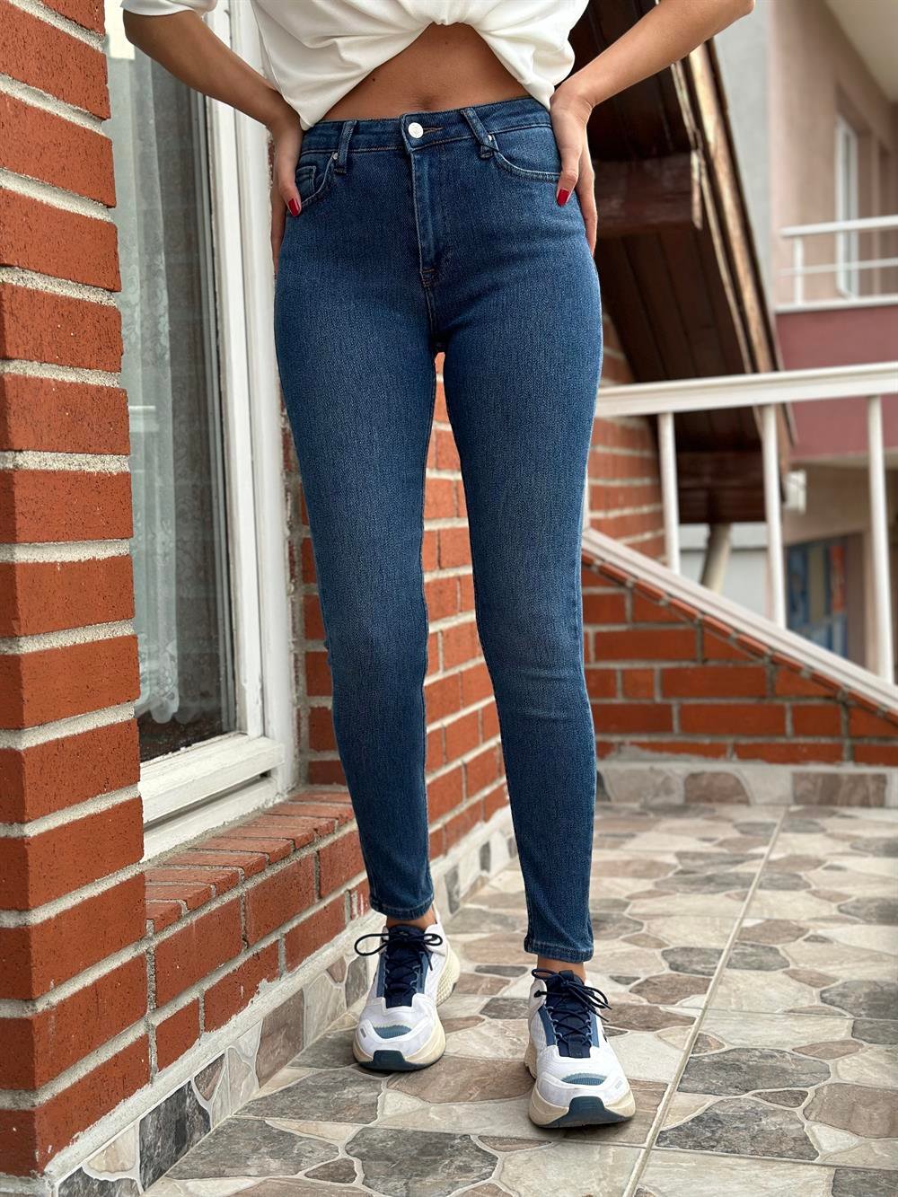 Lacivert Karol Süper Skinny Kadın Jean