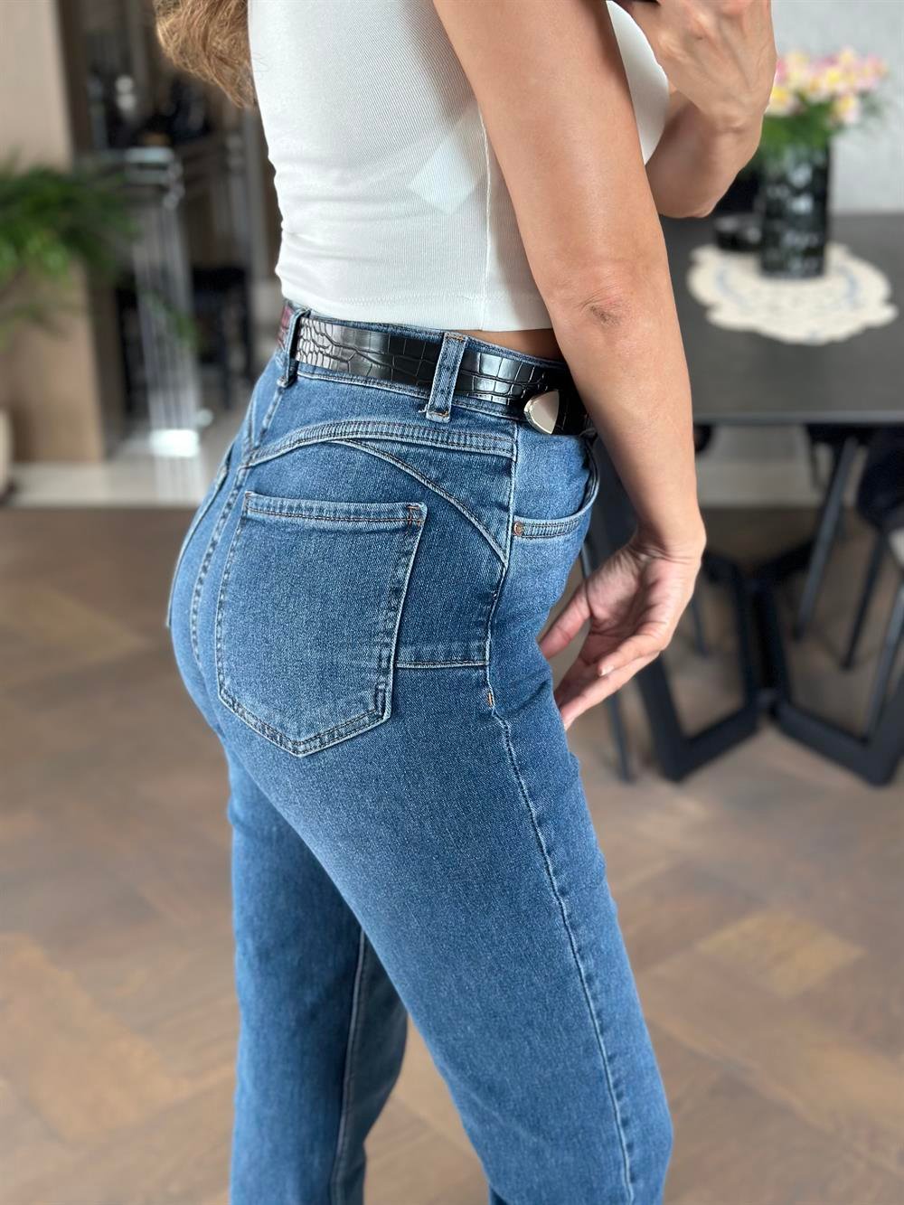 Mavi Karol Push Up Mom Kadın Jean