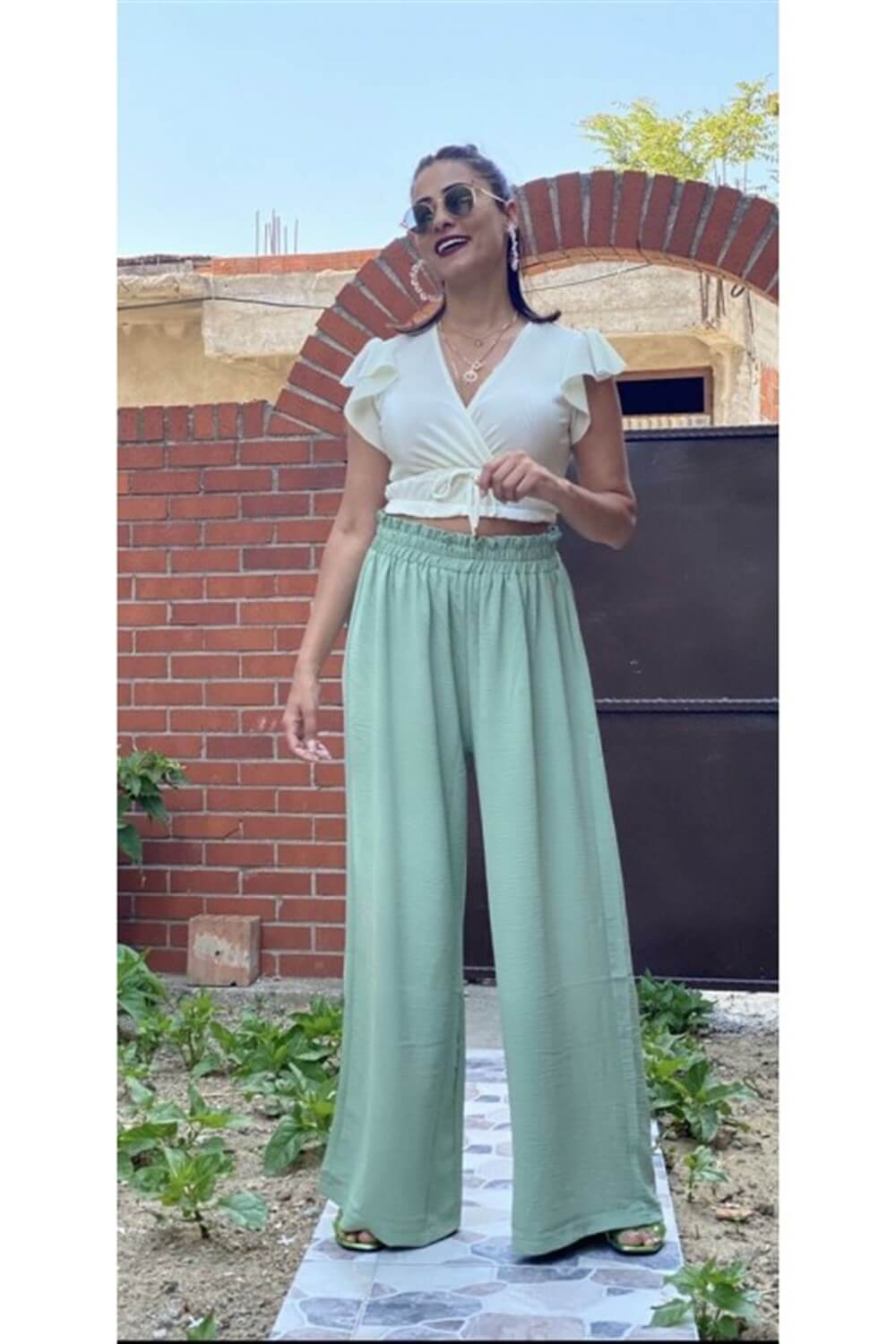 Mint Yeşili Palazzo Pantolon