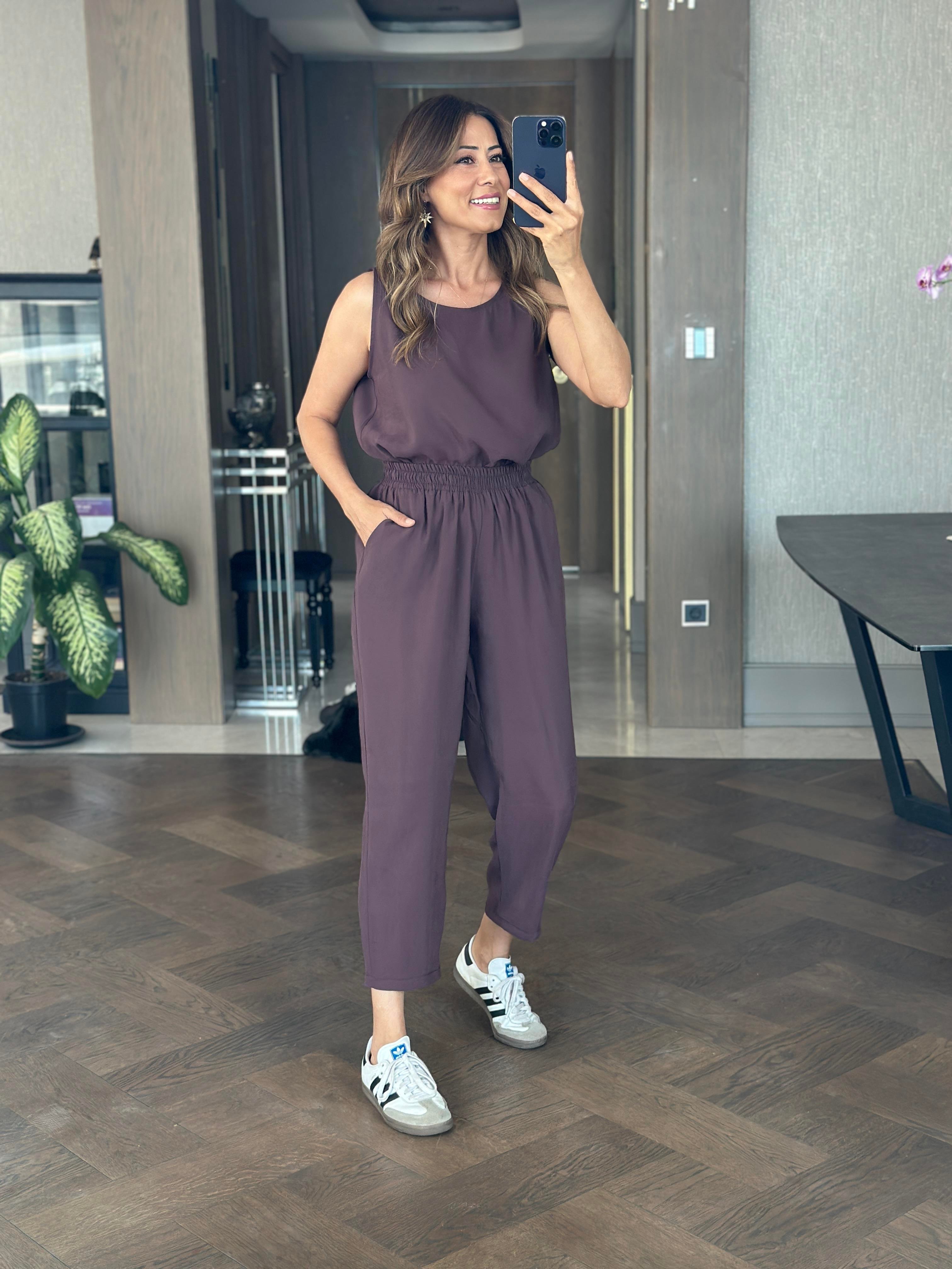 Mor Bisiklet Yaka Sıfır Kol Bluz Pantolon Tnsl Alt Üst Takım