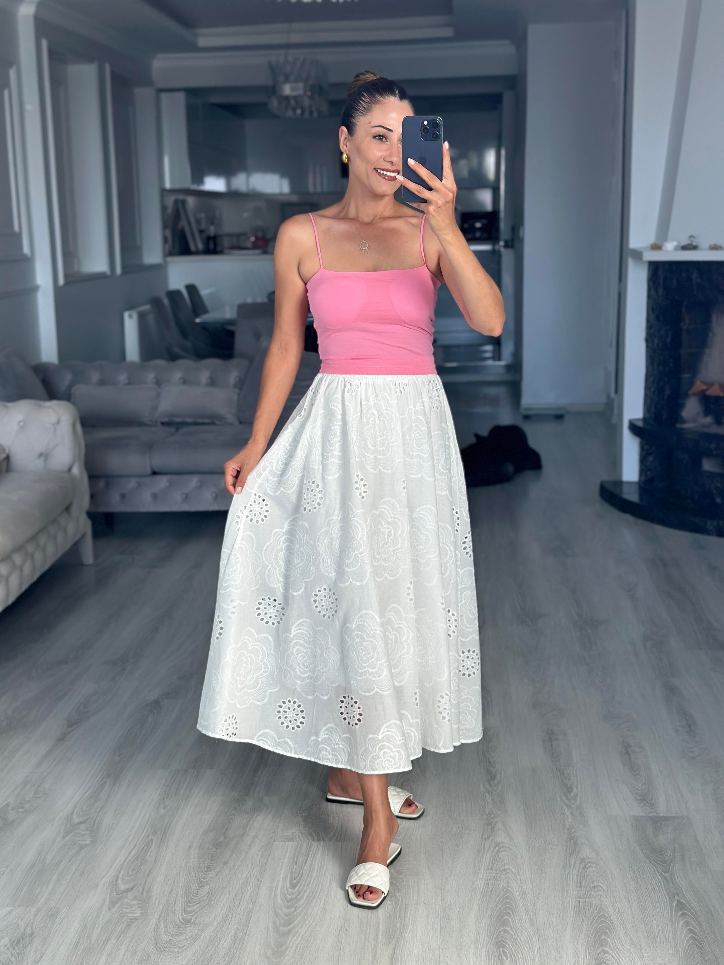 Pembe Kuplu Lastik Askılı Kadın Body