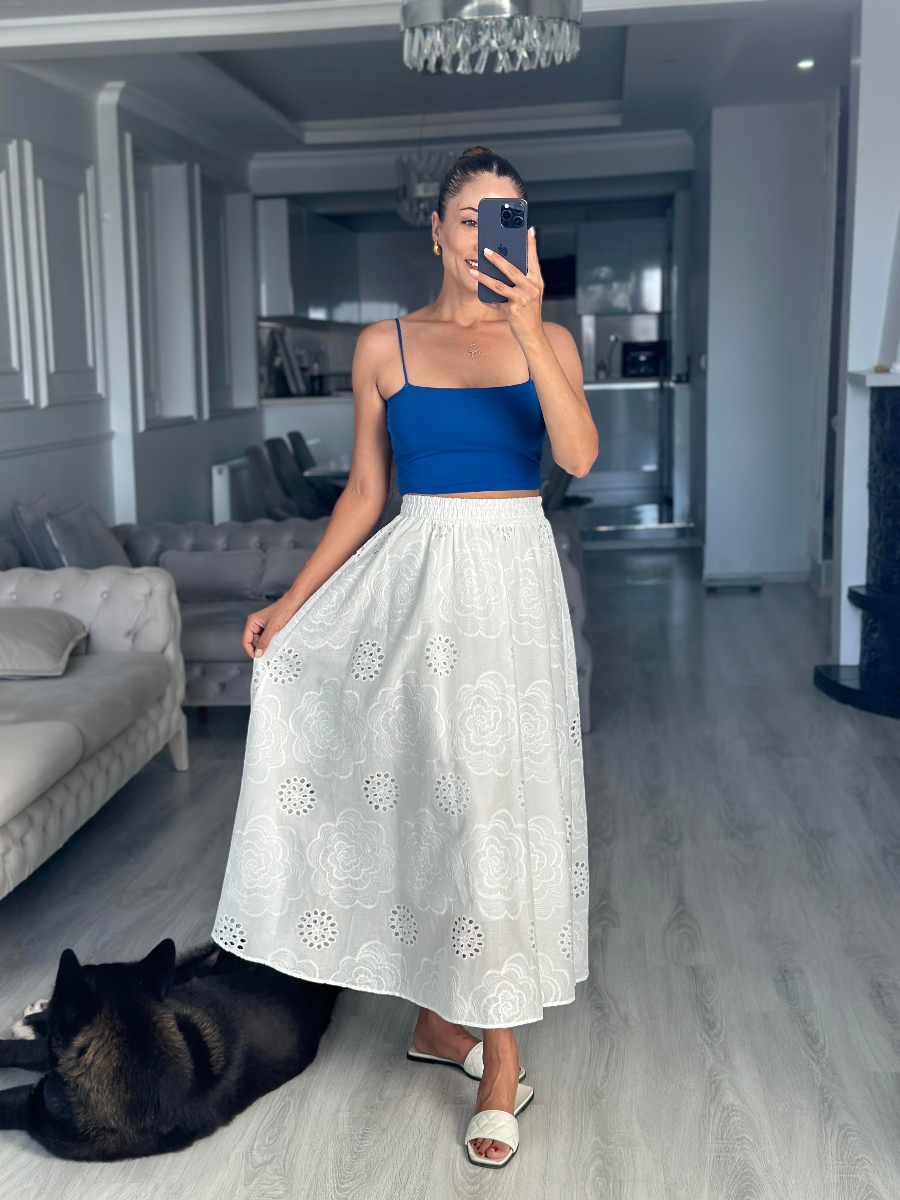 Saks Kuplu Lastik Askılı Kadın Body