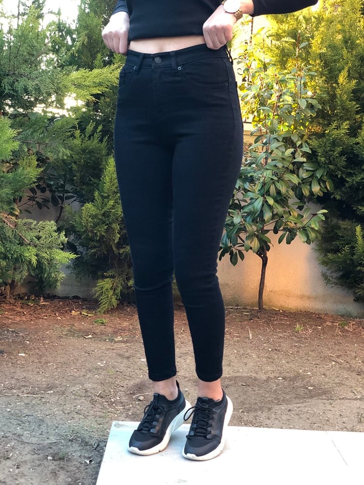 Siyah Örme Skinny Jean