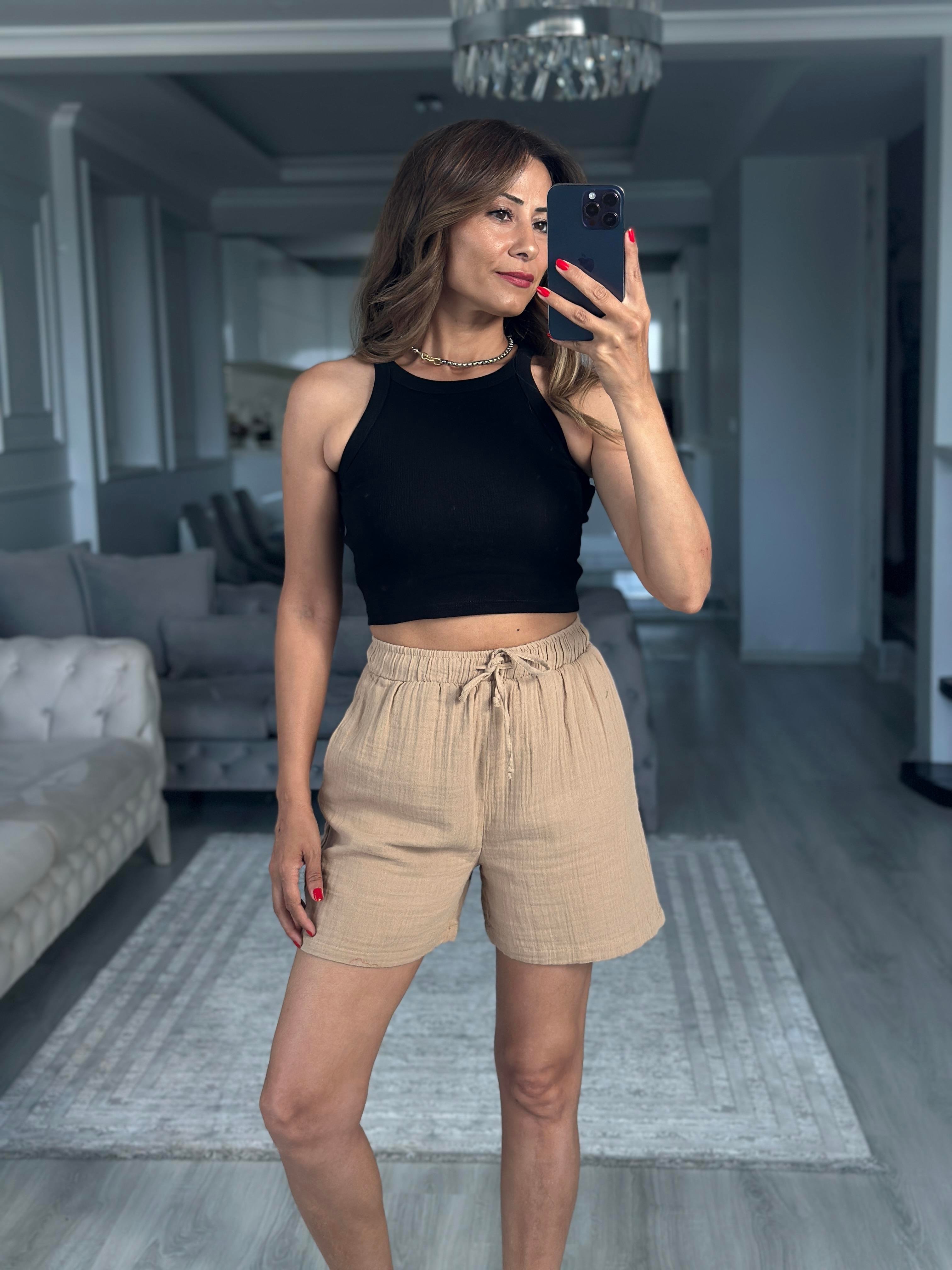 Siyah Yüzücü Yaka Crop Top Kadın Body