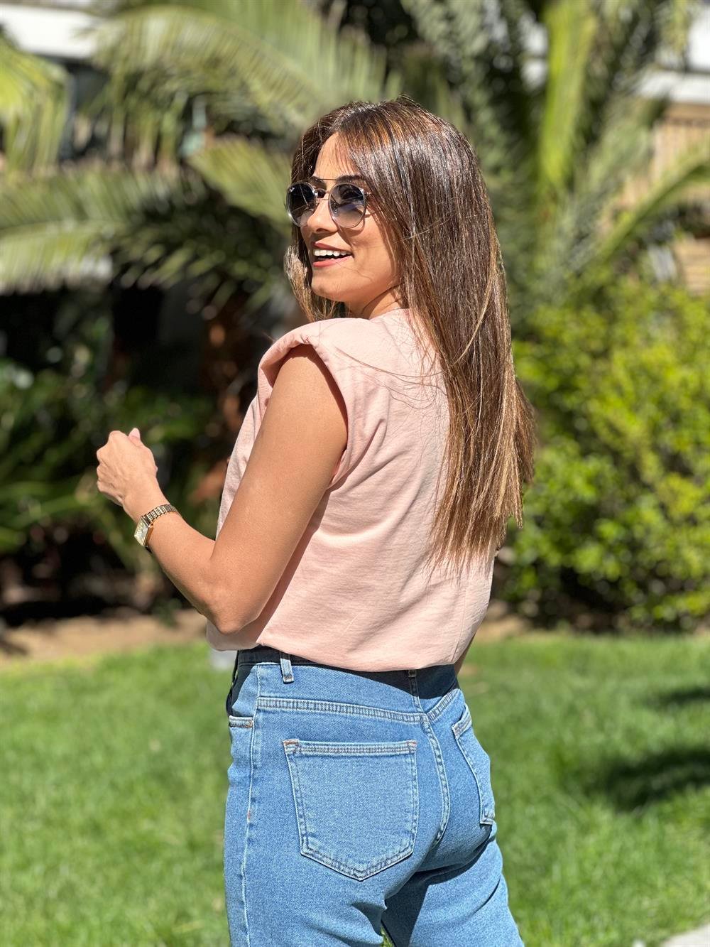 Somon Vatkalı Basic Kadın T-Shirt