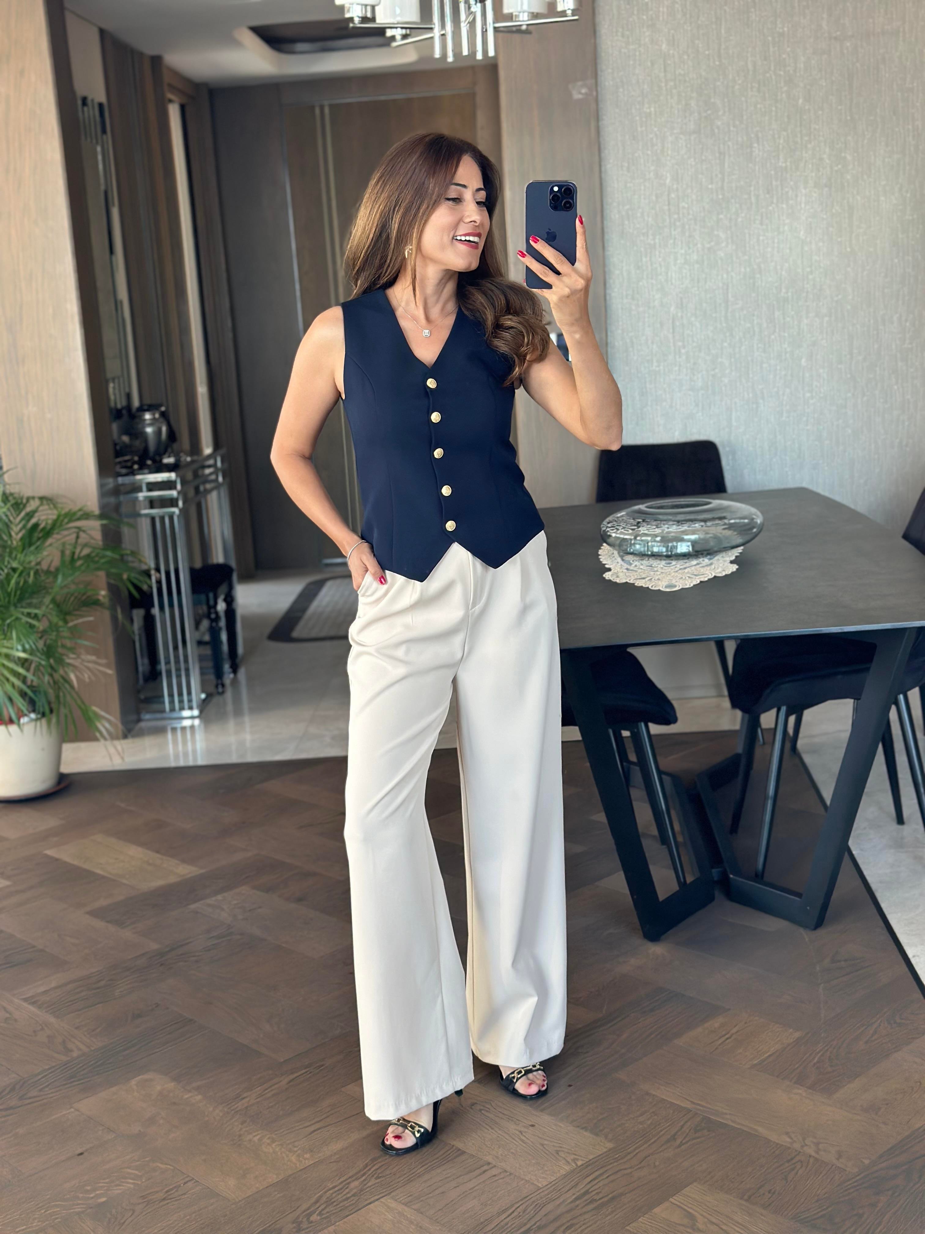 Taş Atlas Kumaş Orjinal Marka Palazzo Kadın Pantolon