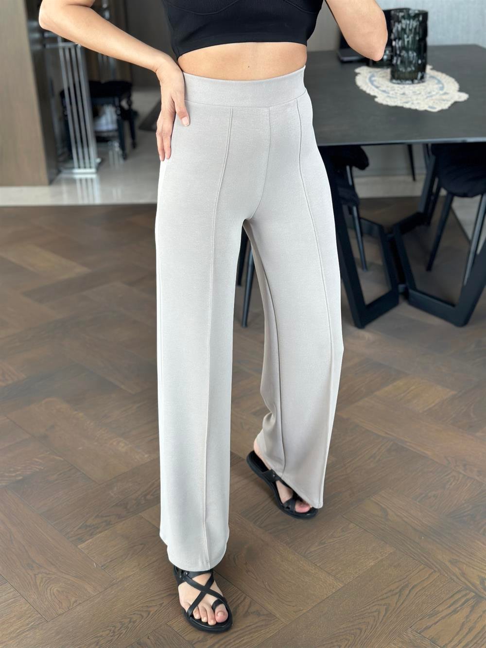 Vizon Scuba Modal Dikiş Detay Kadın Pantolon