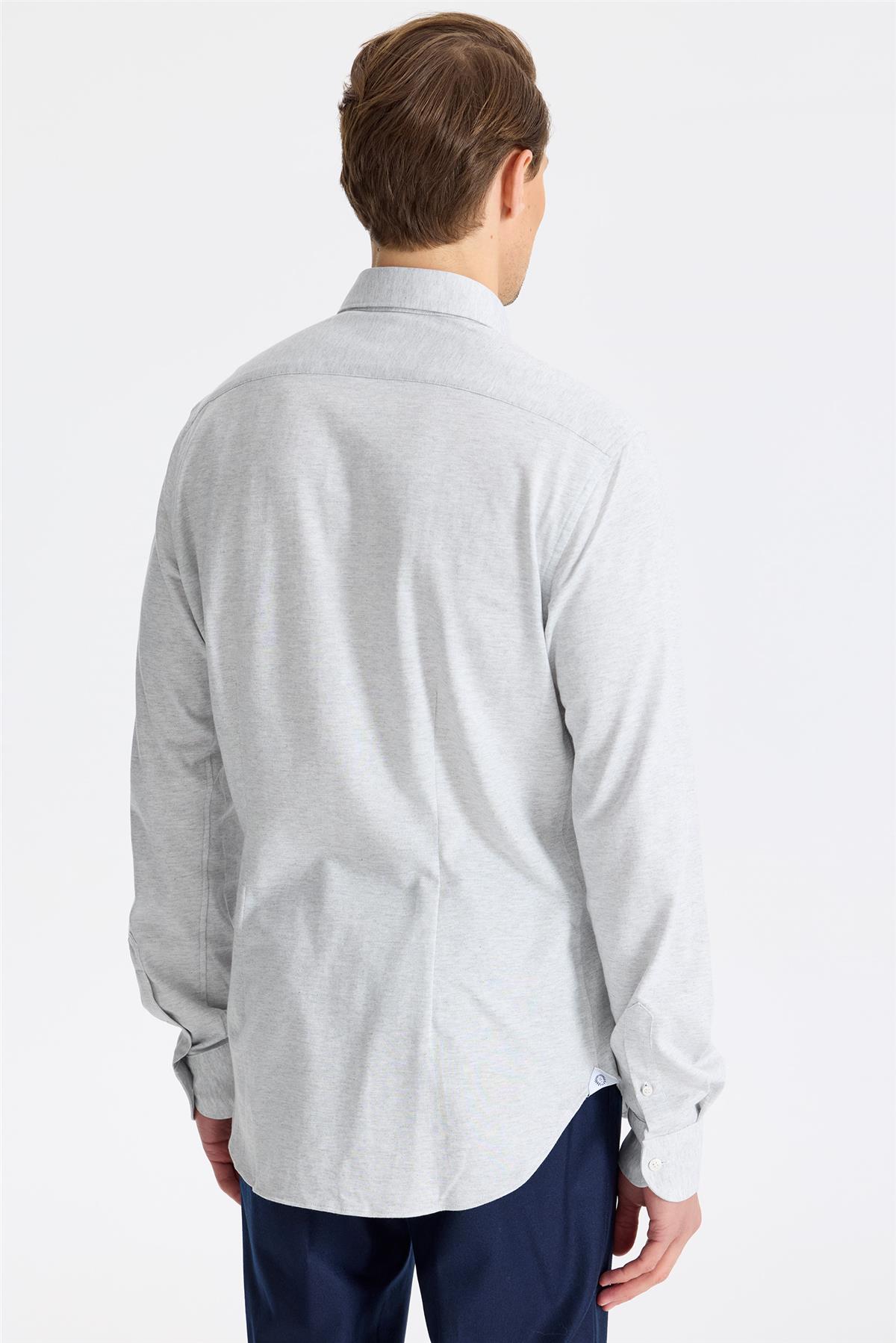 Açık Gri Pamuk Kaşmir Gömlek