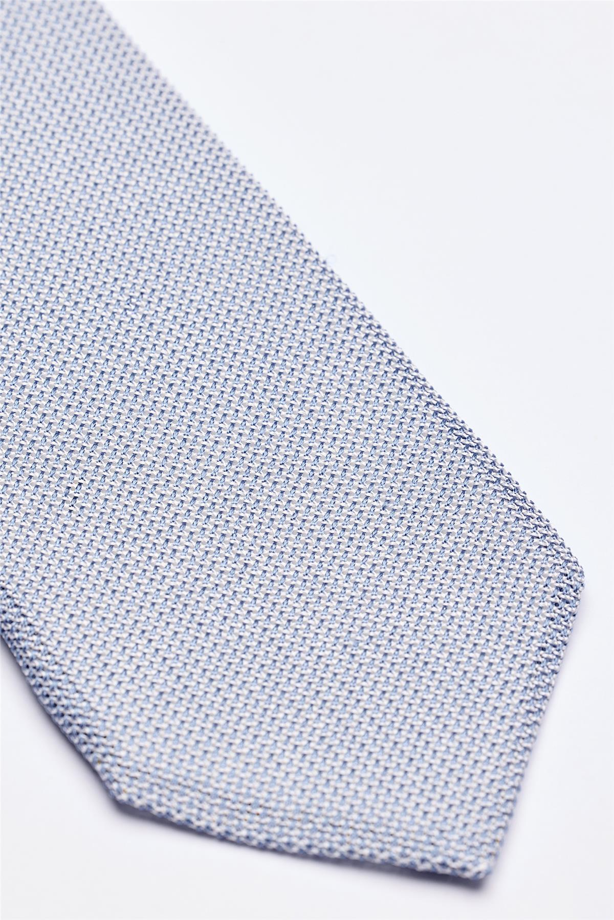 Açık Mavi 7 Fold Örgü İpek Kravat