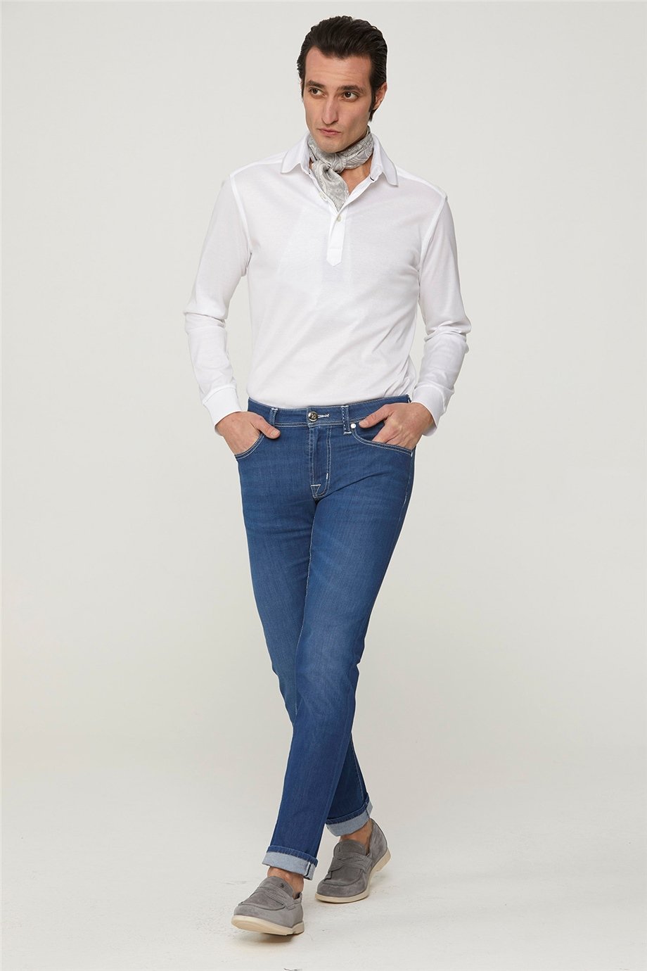 Açık Mavi Michelangelo Slim Denim Pantolon
