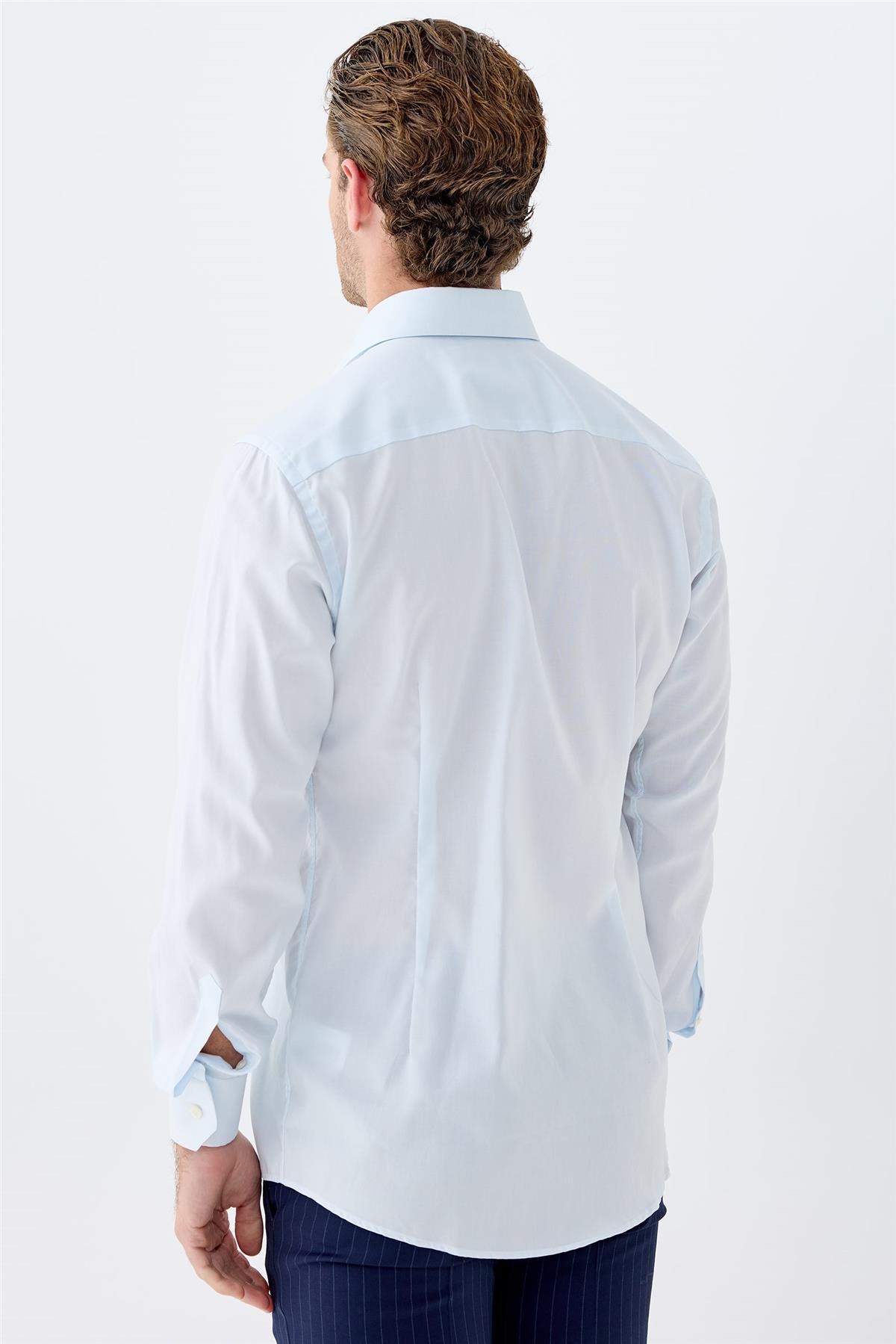 Açık Mavi Oxford Pamuk Gömlek