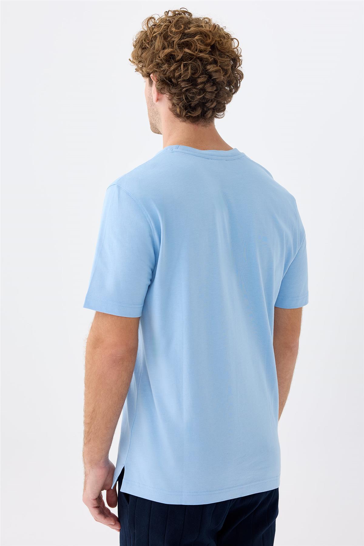 Açık Mavi Supima Pamuk T-Shirt
