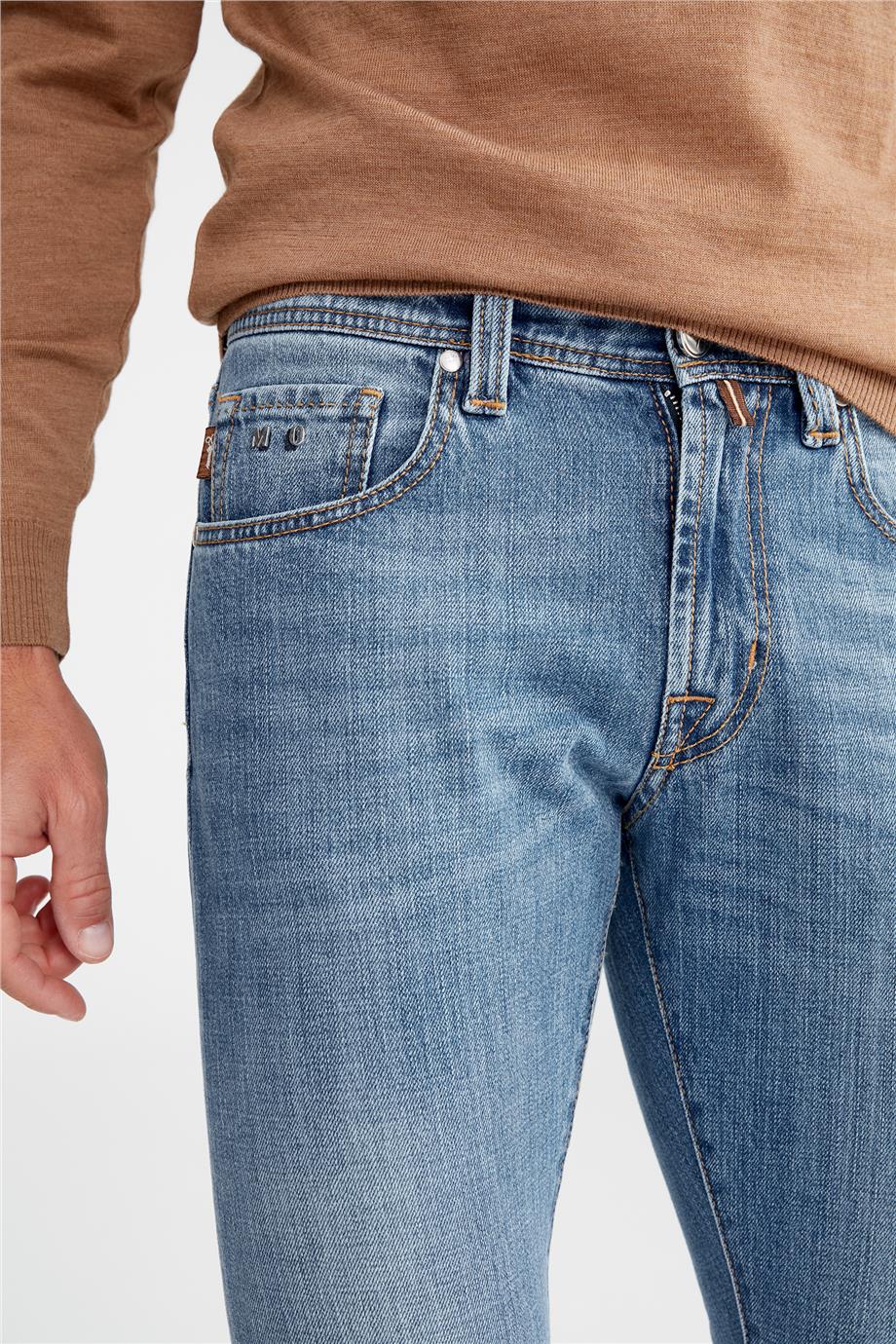 Açık Mavi Vintage Denim Pantolon